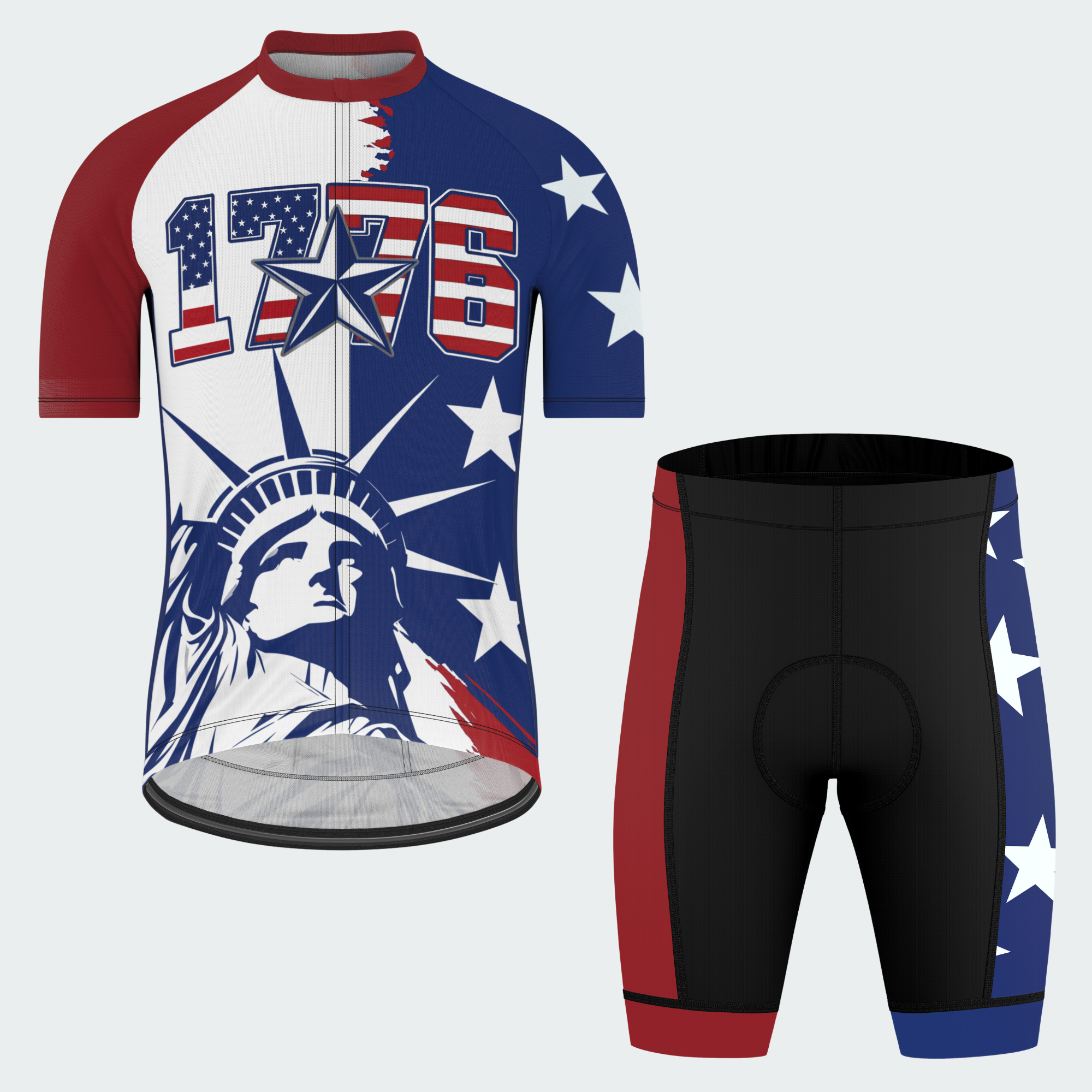 Men’s American Pride USA 1776 Statue of Liberty Regular Fit Cycling Kit