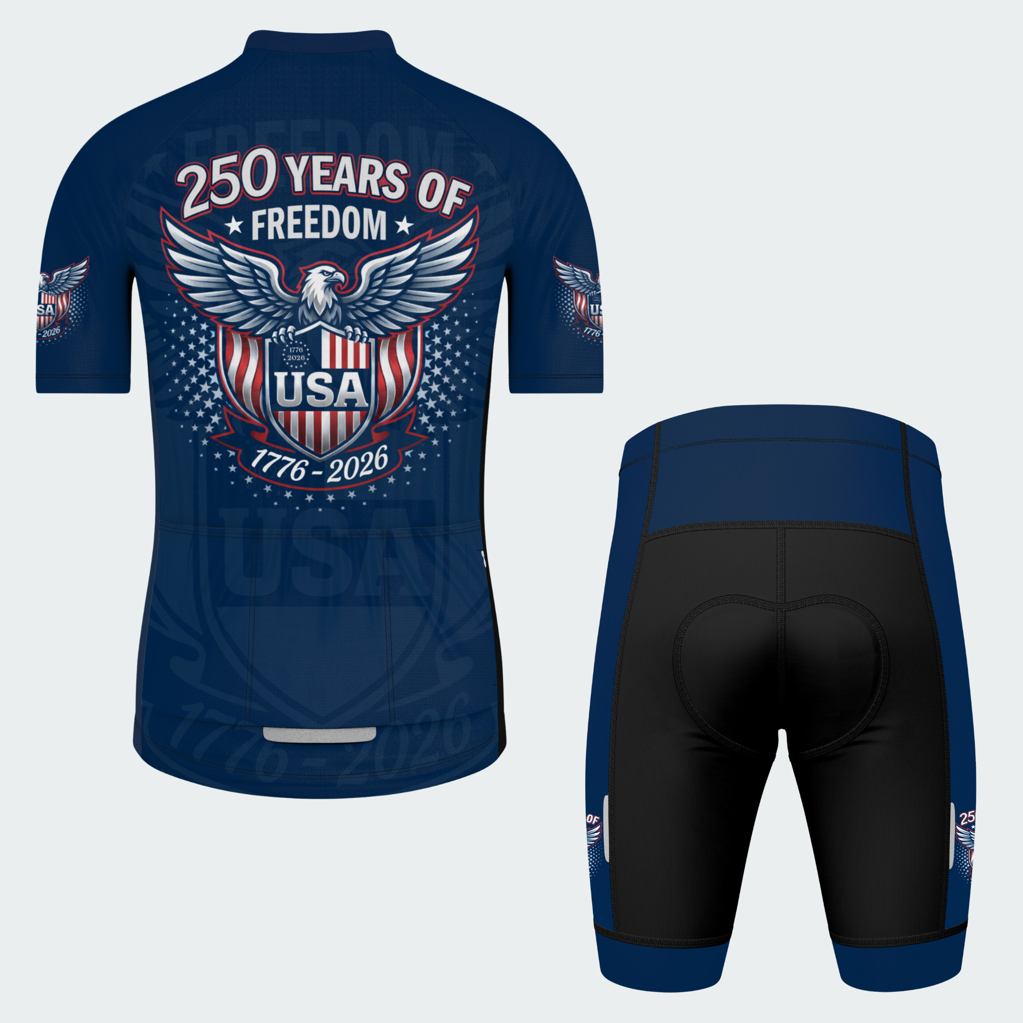 Men’s American Pride USA Patriotic Eagle Shield 250 Regular Fit Cycling Kit