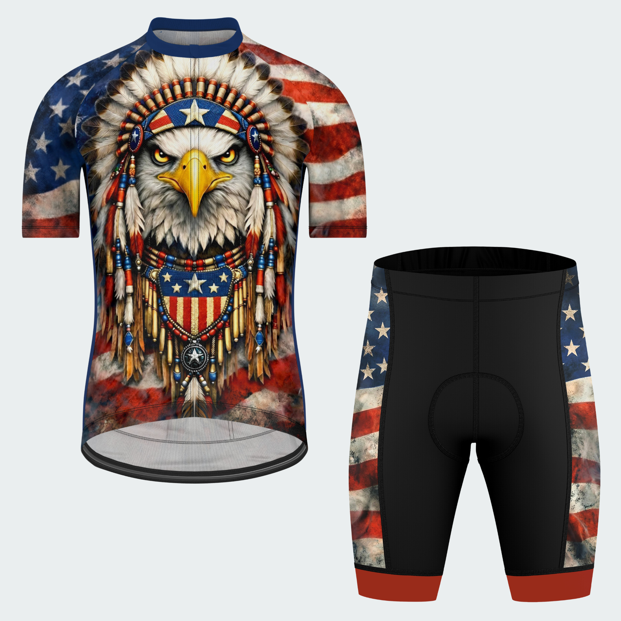 Men’s American Pride USA Tribal Eagle Spirit Regular Fit Cycling Kit