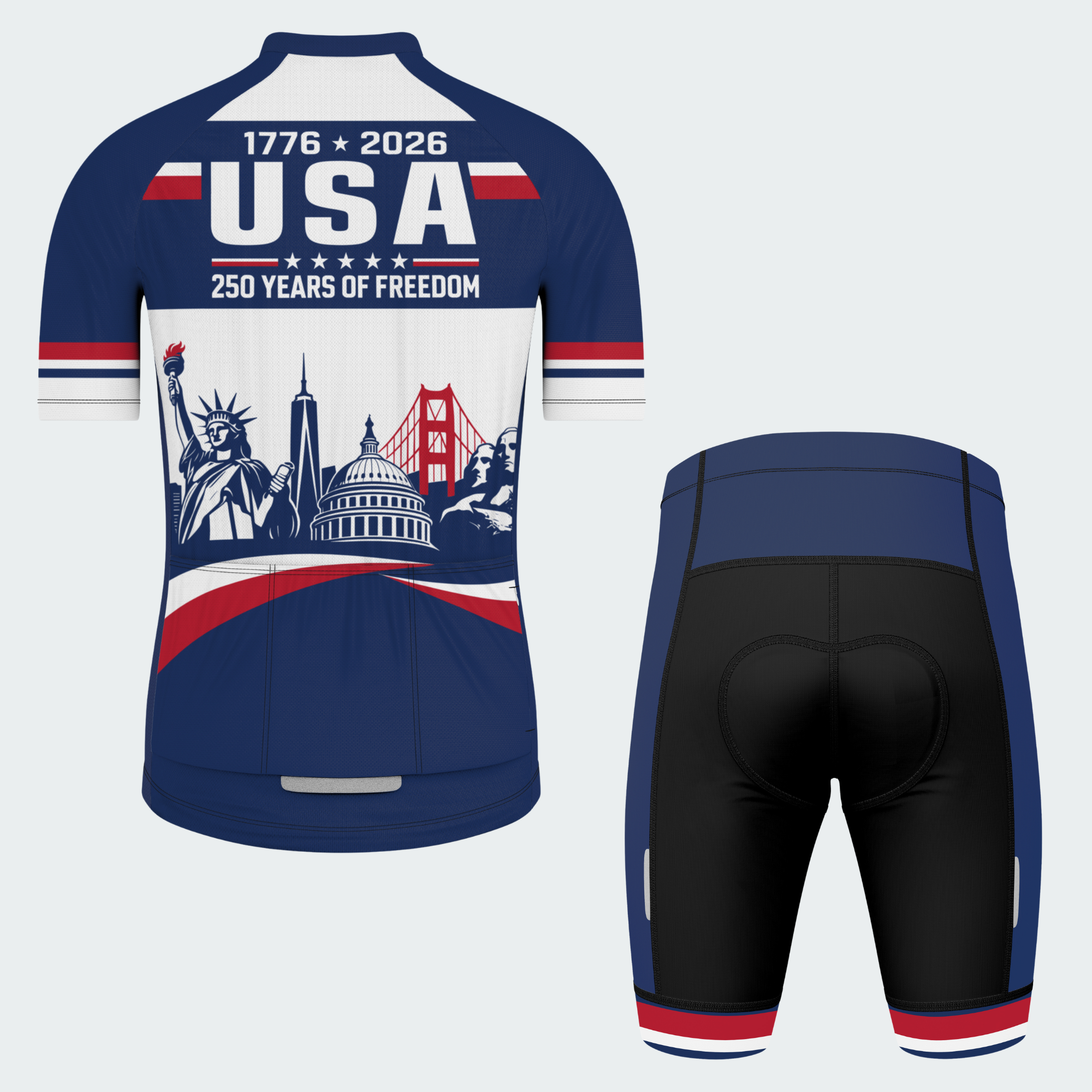 Men’s American Pride USA American Landmark Legacy 250 Regular Fit Cycling Kit