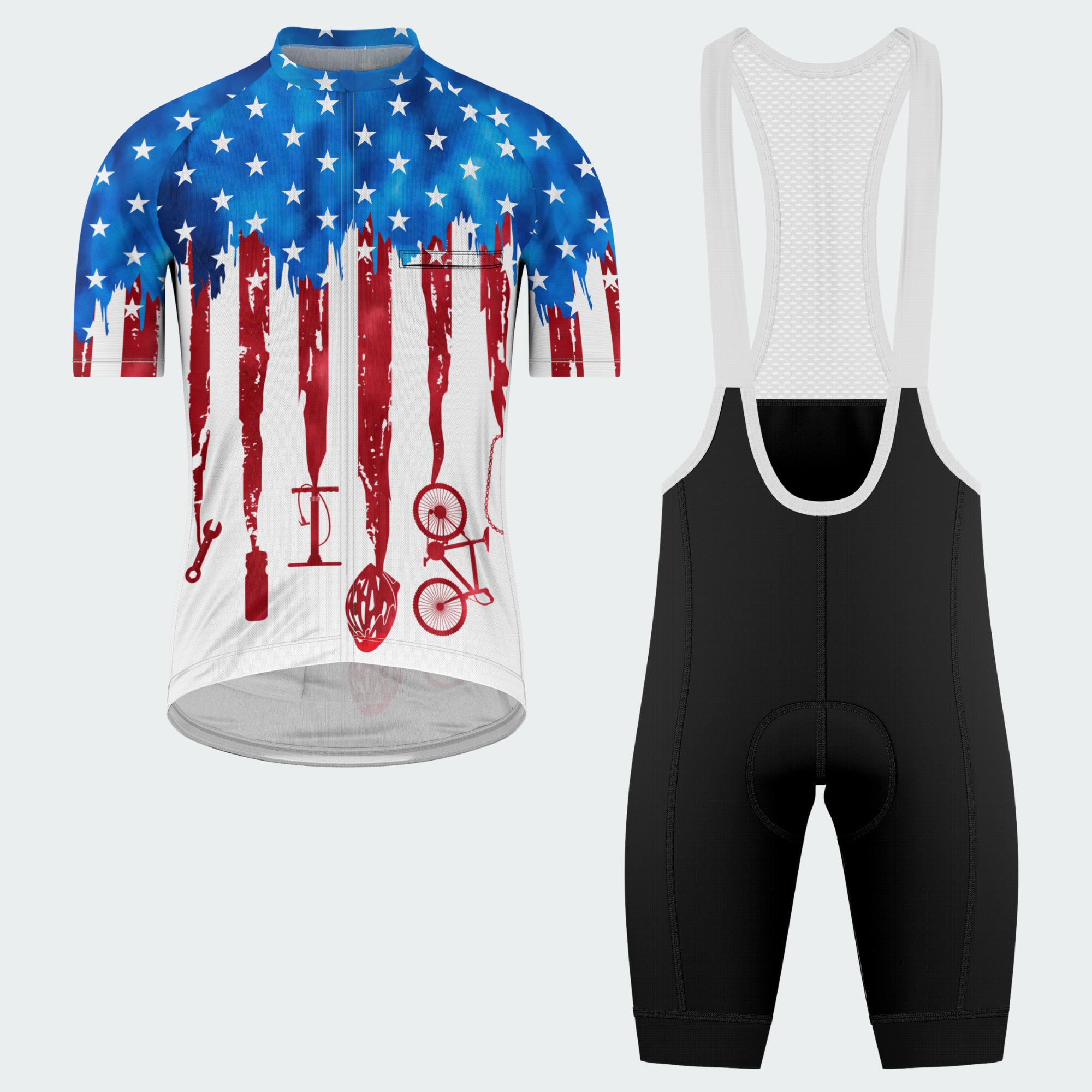 Men's American Pride Tie Dye American Flag Regular Fit Cycling Kit