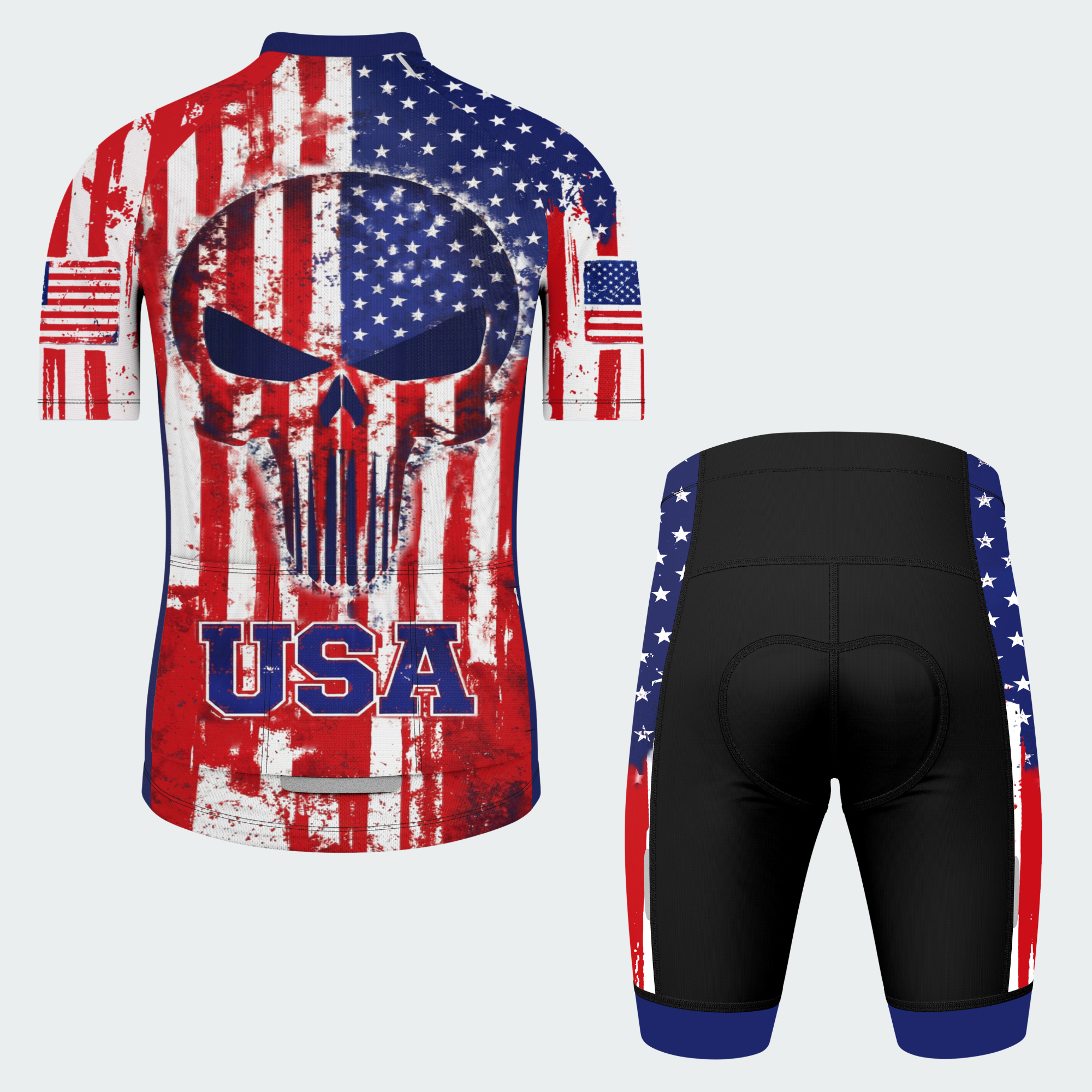 Men’s American Pride USA Freedom Skull Grit Regular Fit Cycling Kit