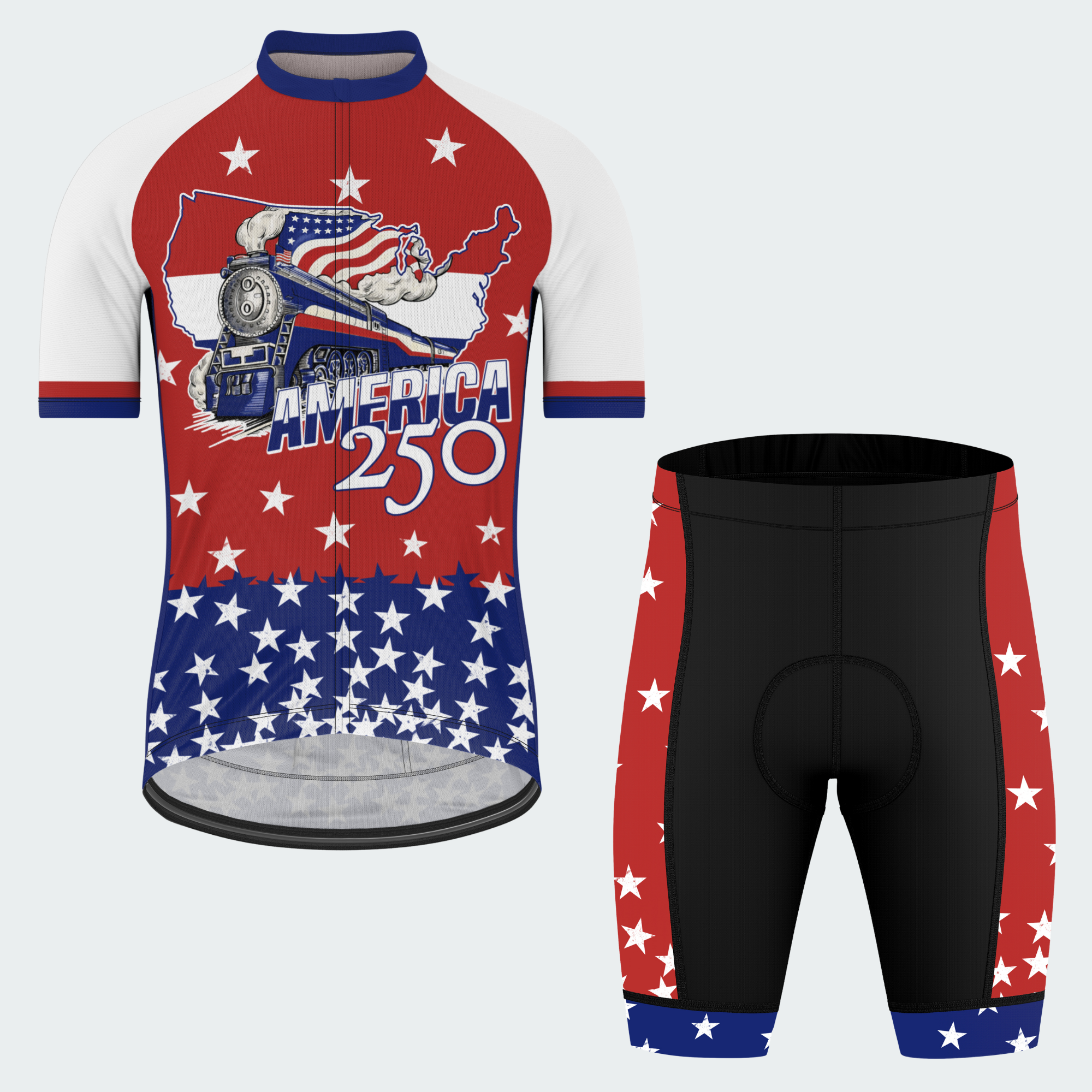 Men’s American Pride USA Freedom Train Legacy 250 Regular Fit Cycling Kit