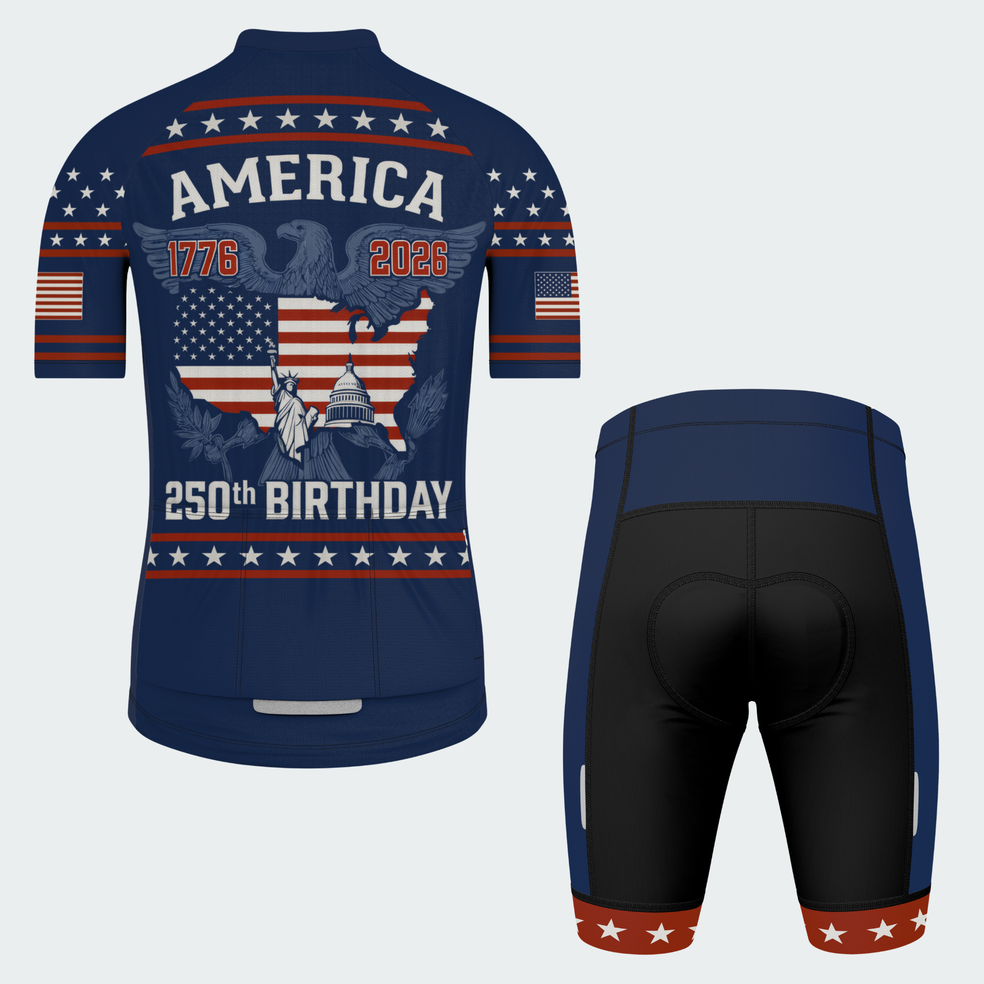Men’s American Pride America 250th Birthday USA Map Cycling Kit Regular Fit