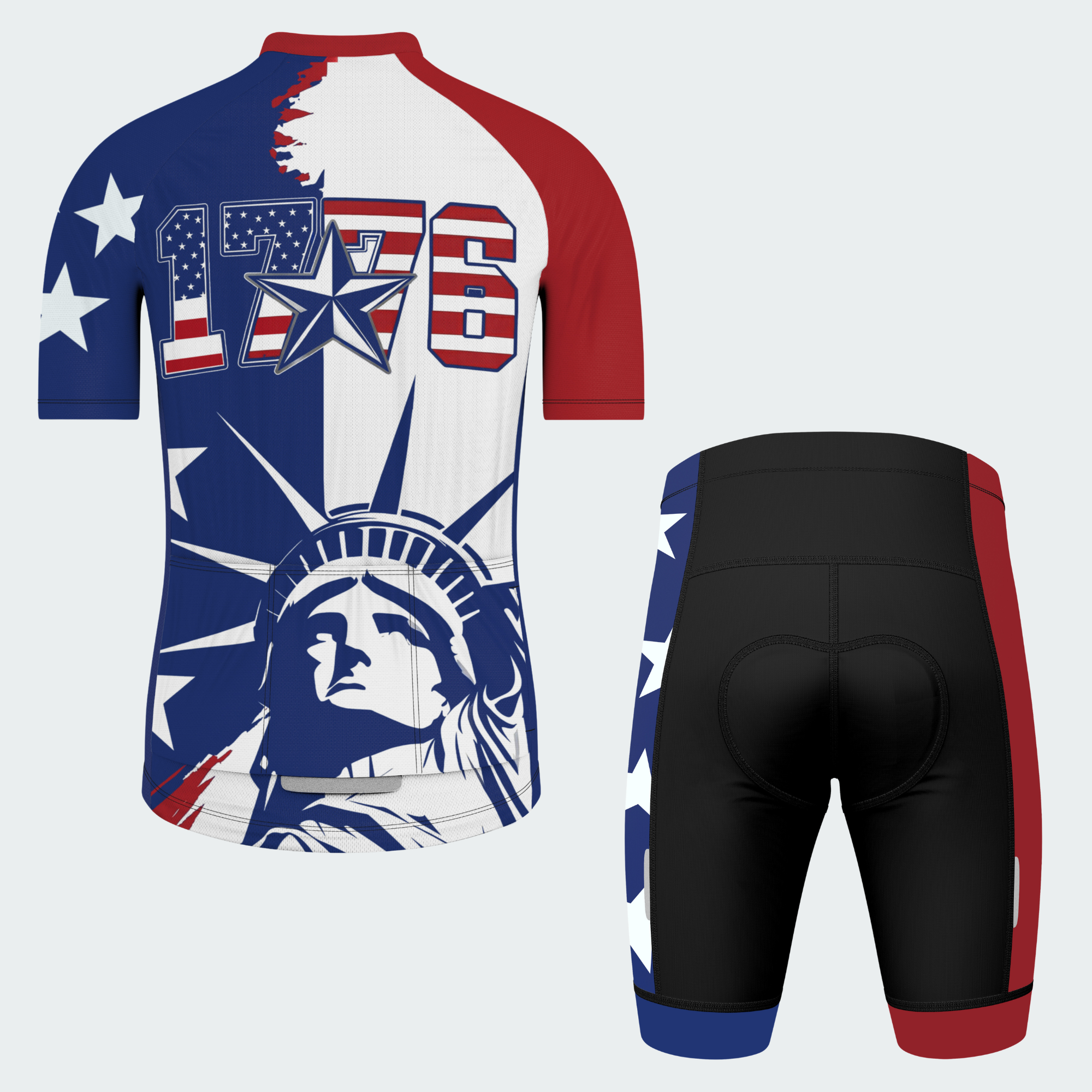 Men’s American Pride USA 1776 Statue of Liberty Regular Fit Cycling Kit