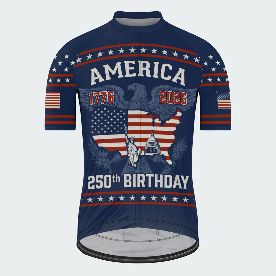 Men’s American Pride America 250th Birthday USA Map Cycling Kit Regular Fit