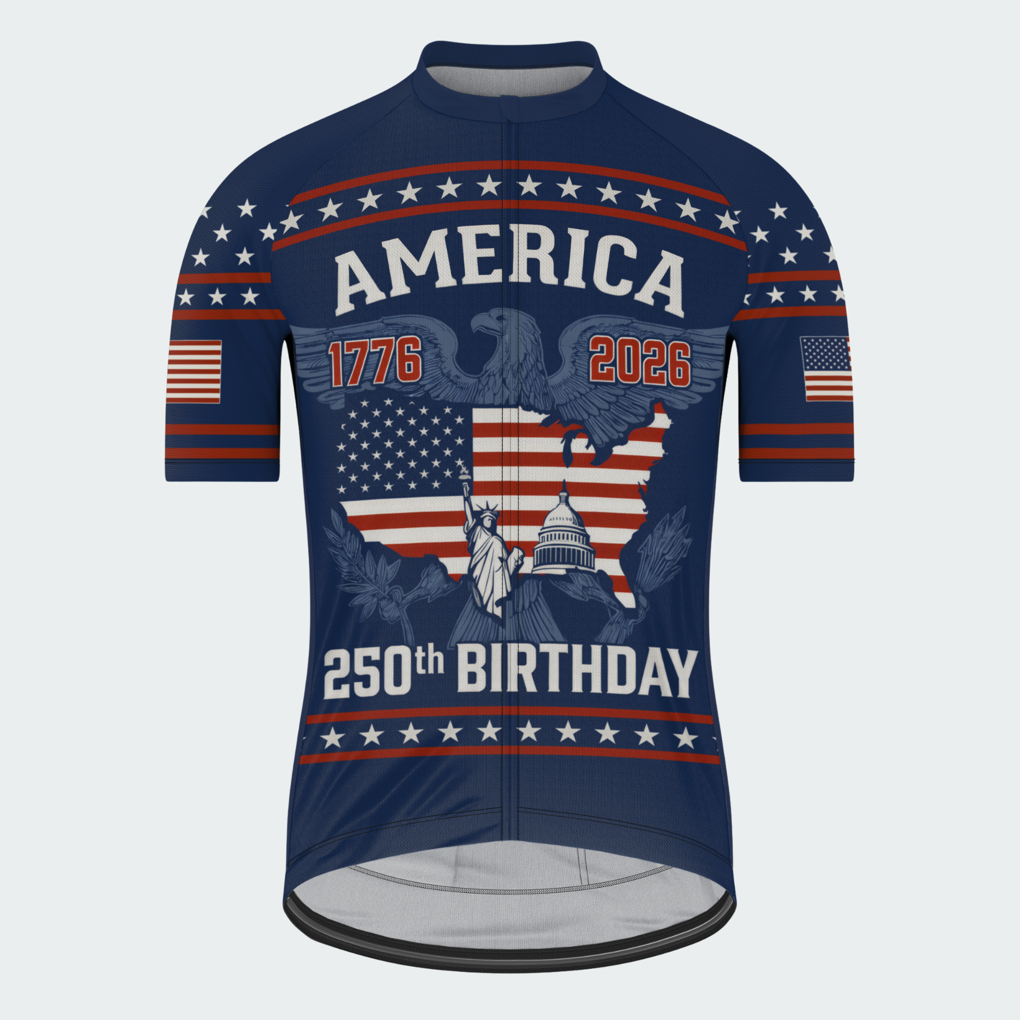 Men’s American Pride America 250th Birthday USA Map Cycling Kit Regular Fit