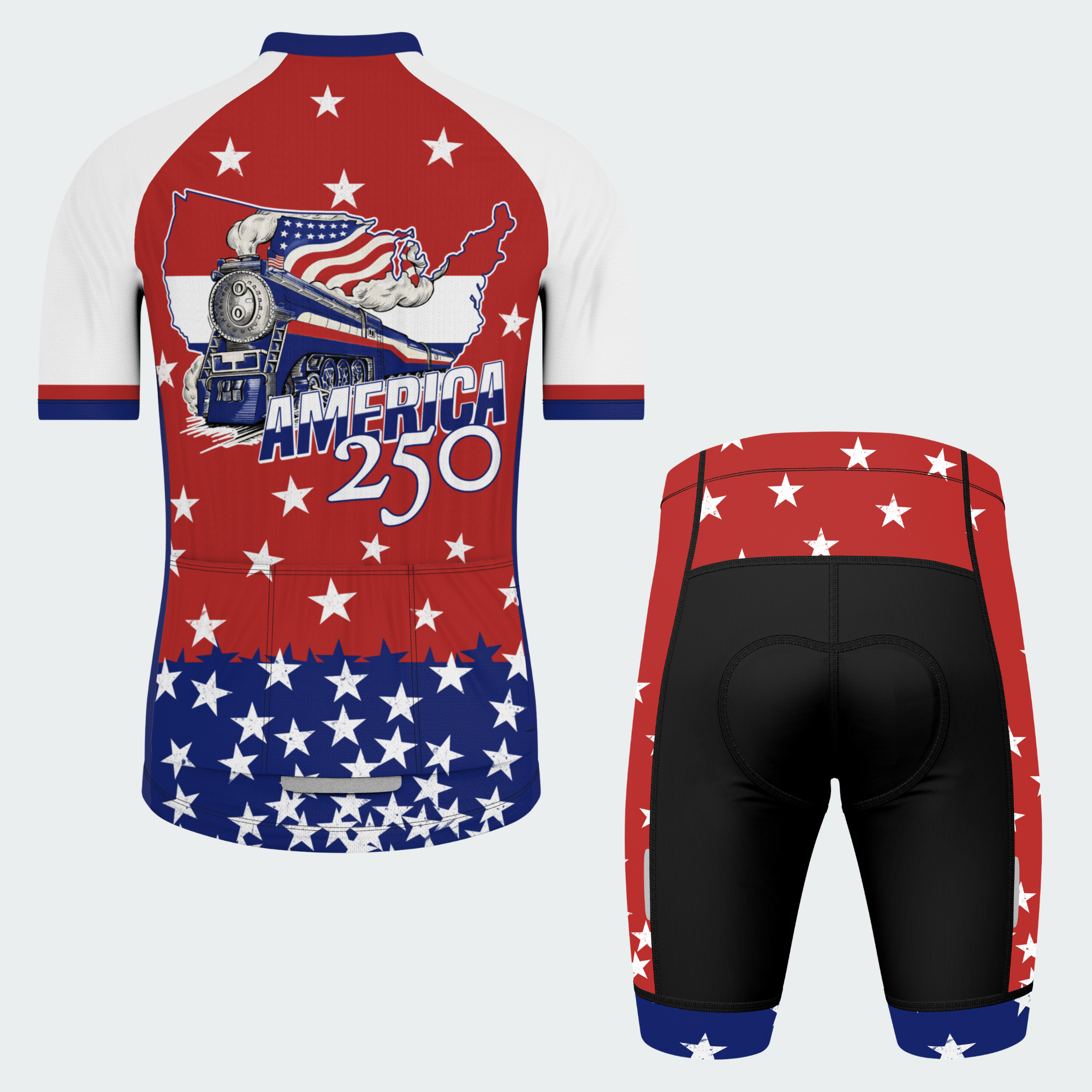 Men’s American Pride USA Freedom Train Legacy 250 Regular Fit Cycling Kit