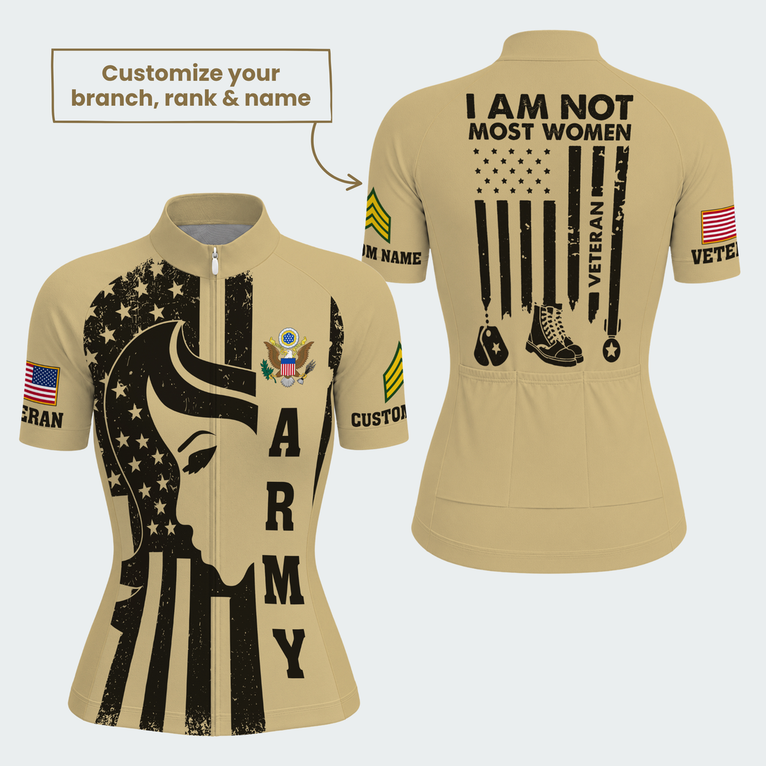 Women’s Personalized Army Female Veteran Cycling Jersey & Kit