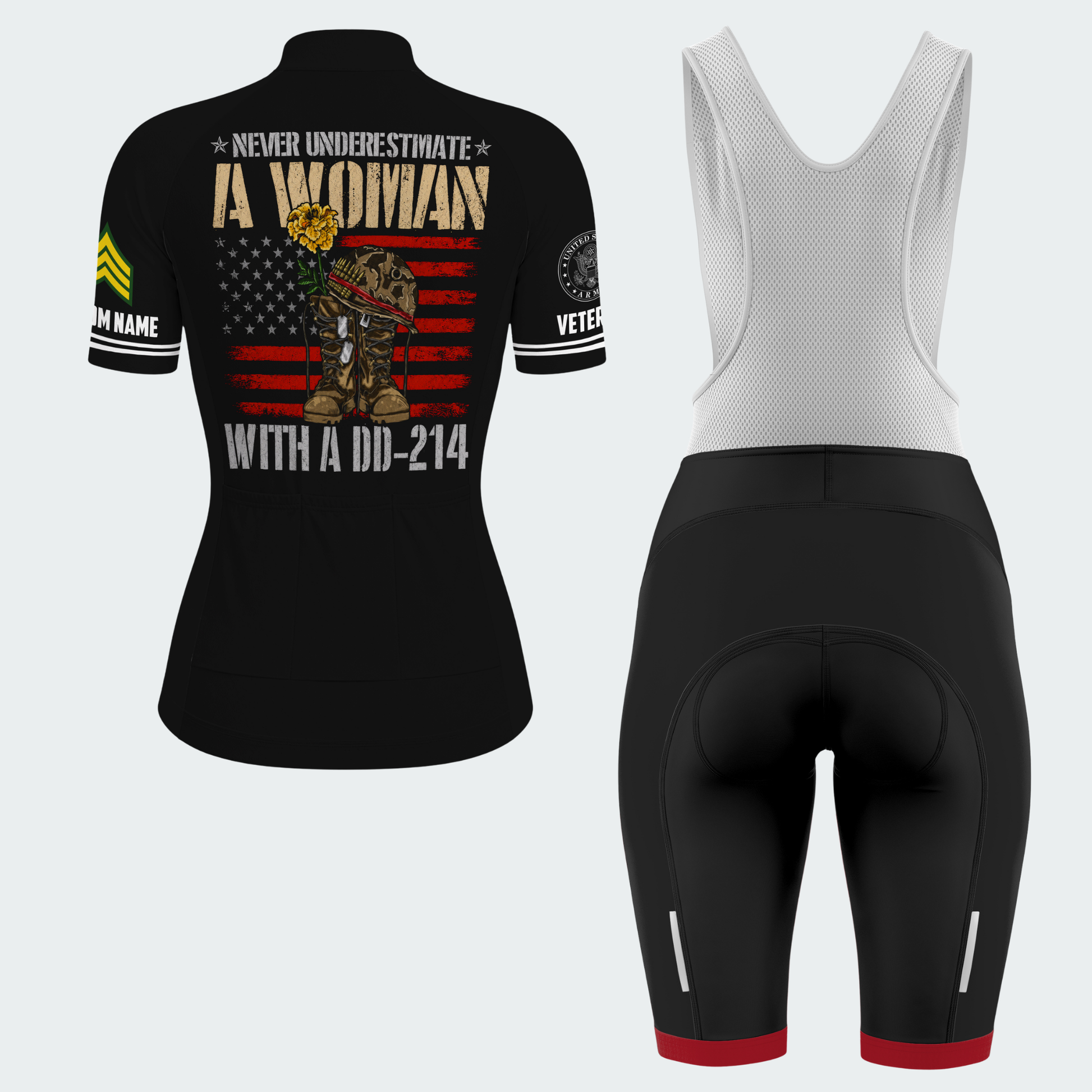 Women’s Personalized Army Female Veteran DD-214 Cycling Jersey & Kit