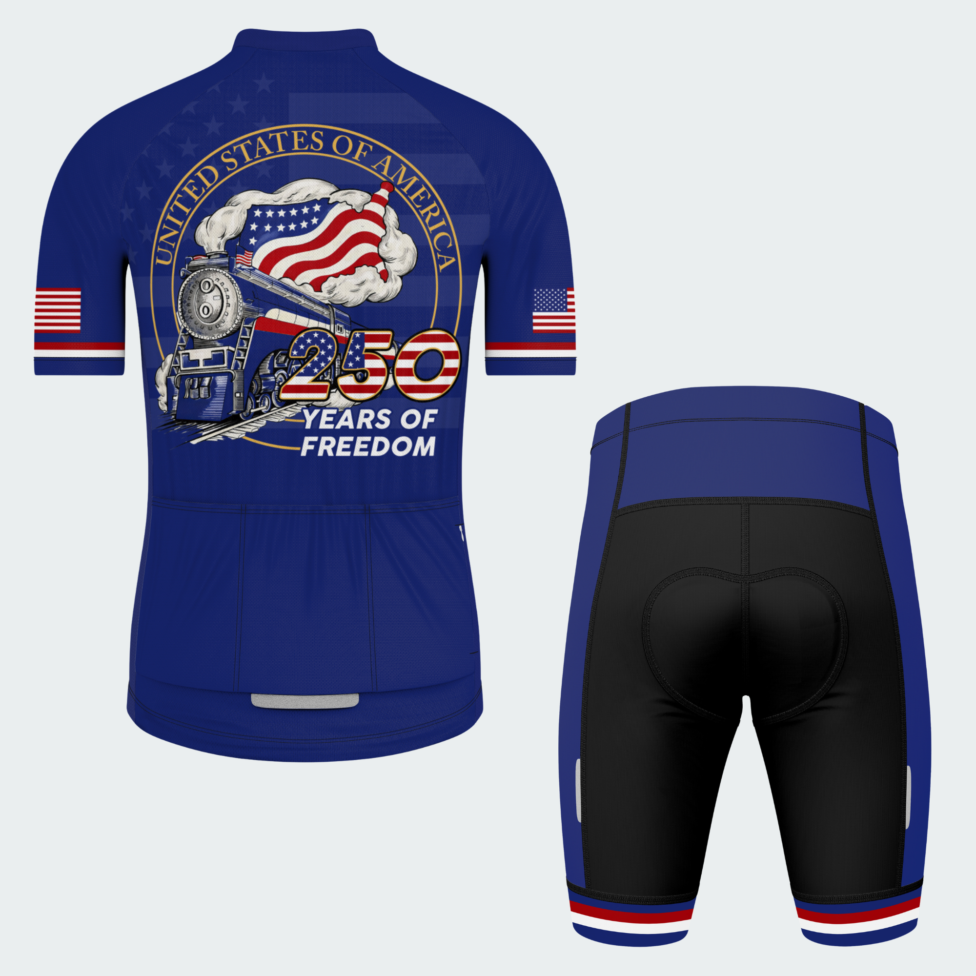 Men’s American Pride USA Freedom Train 250 Regular Fit Cycling Kit