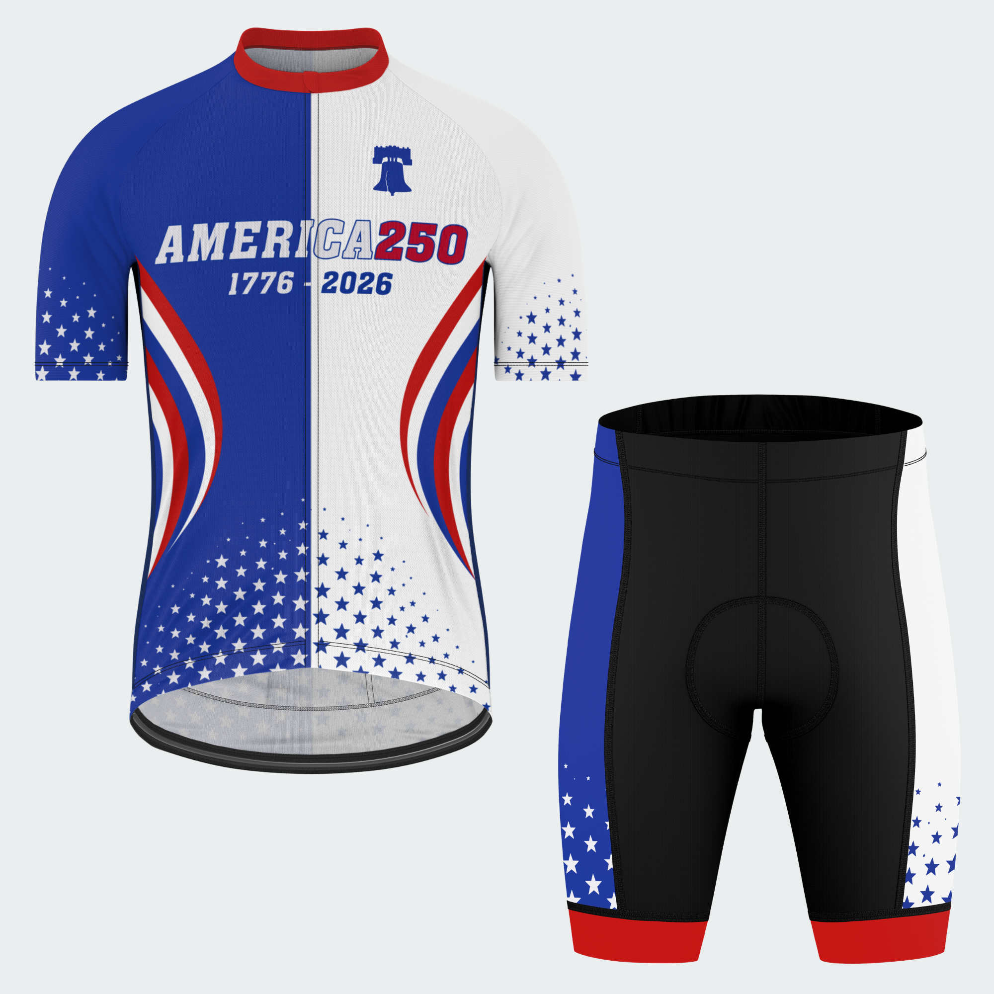 Men’s American Pride USA Stars Freedom 250 Regular Fit Cycling Kit