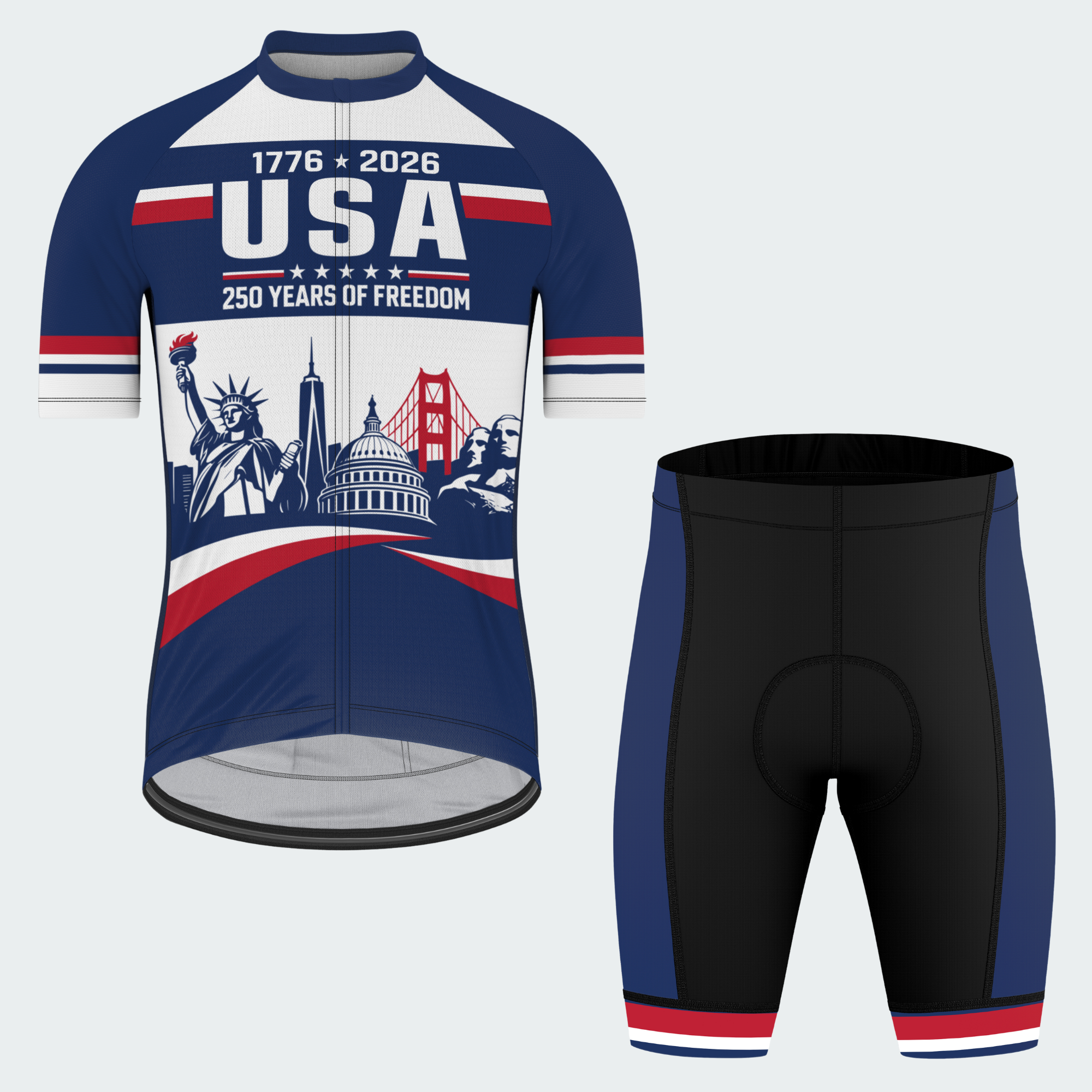 Men’s American Pride USA American Landmark Legacy 250 Regular Fit Cycling Kit