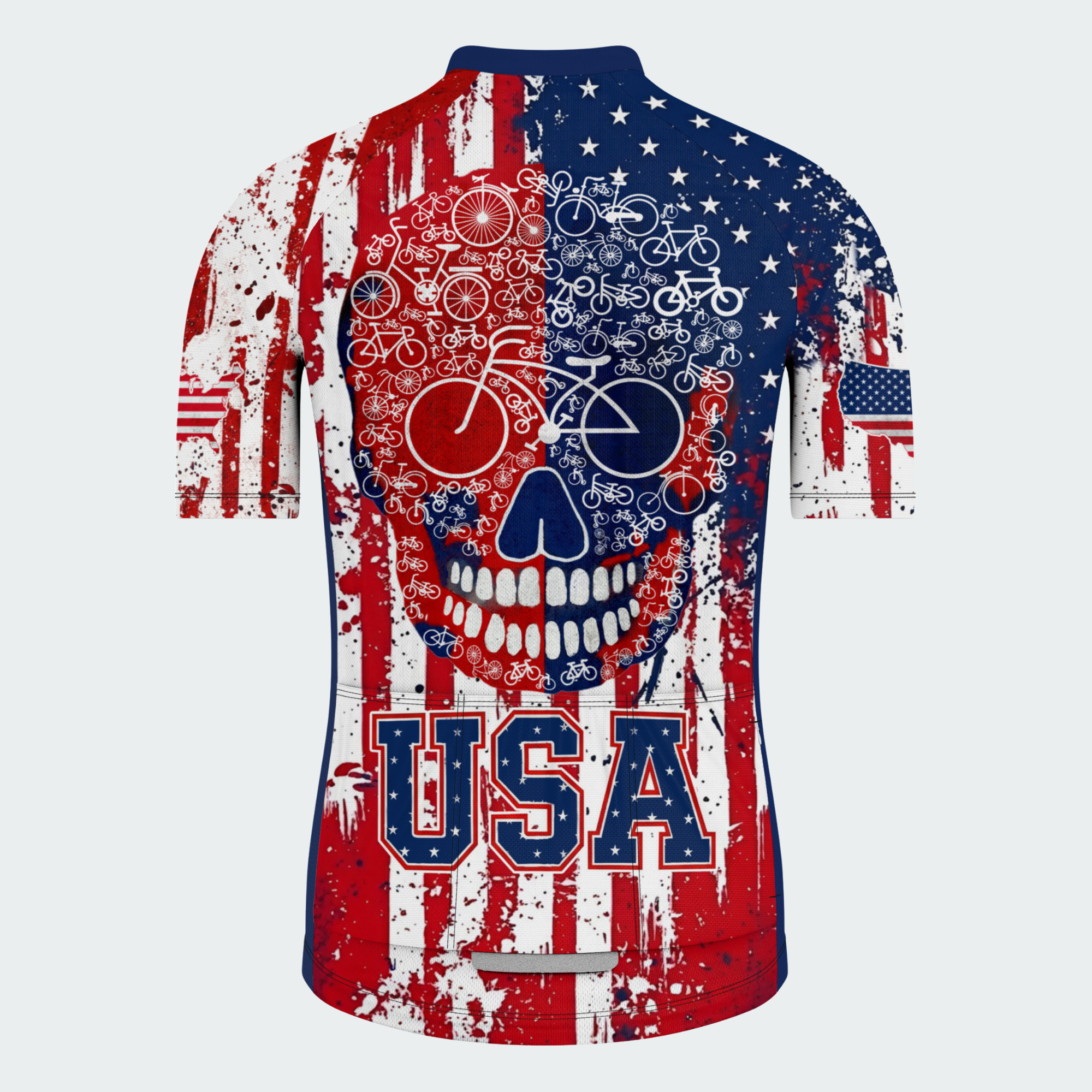 Men’s American Pride USA Bike Skull Identity Regular Fit Cycling Kit