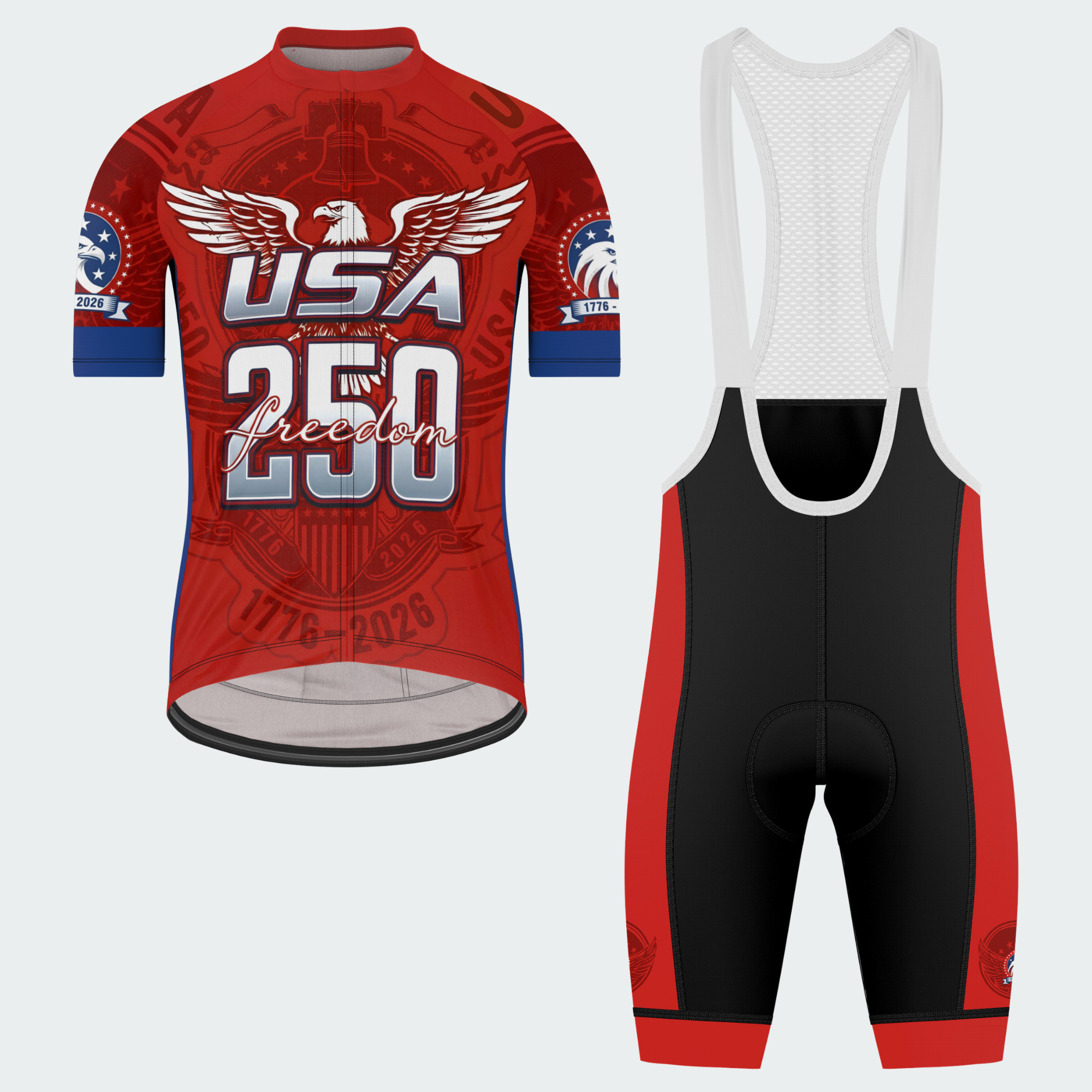 Men’s American Pride USA Freedom Patriotic Eagle 250 Regular Fit Cycling Kit