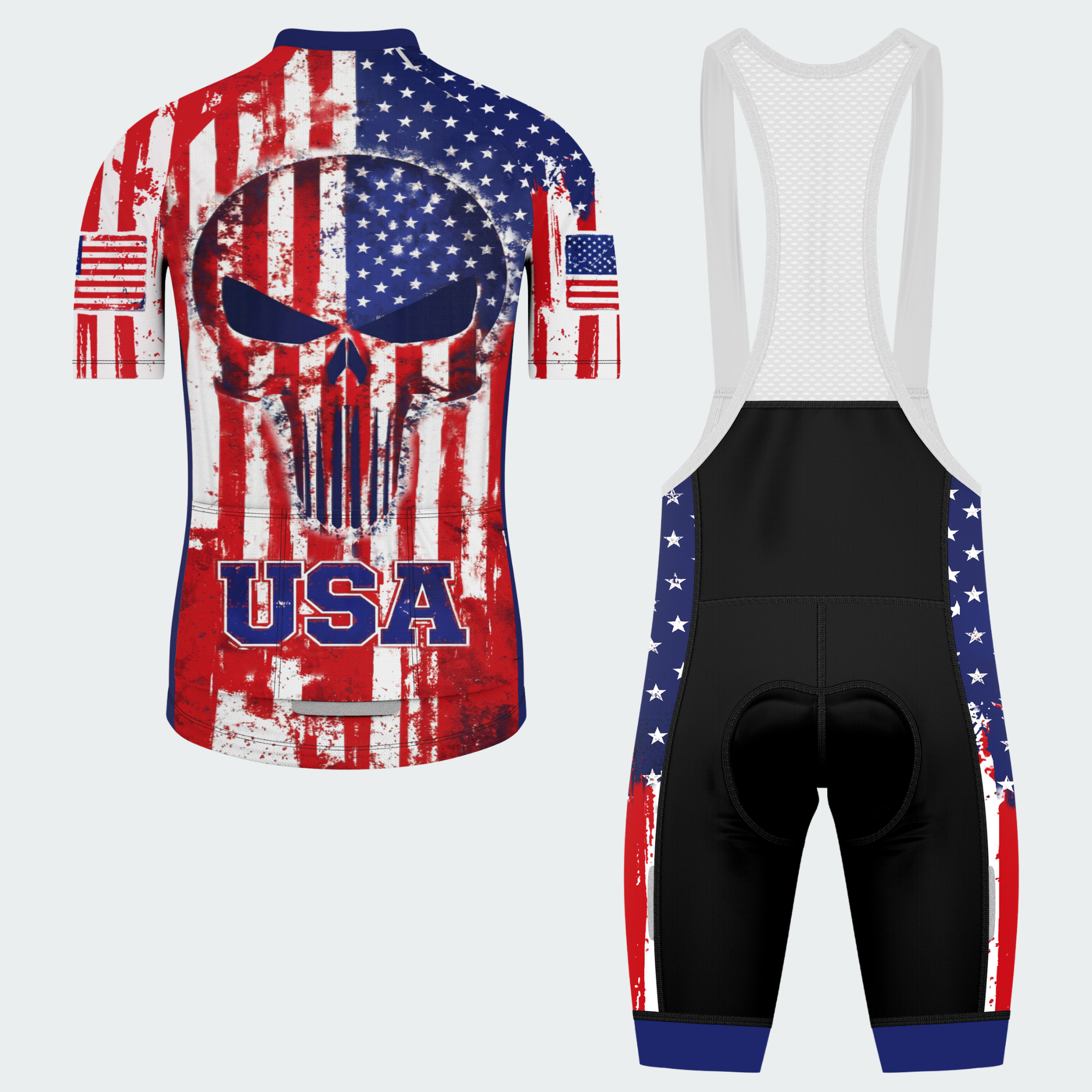 Men’s American Pride USA Freedom Skull Grit Regular Fit Cycling Kit