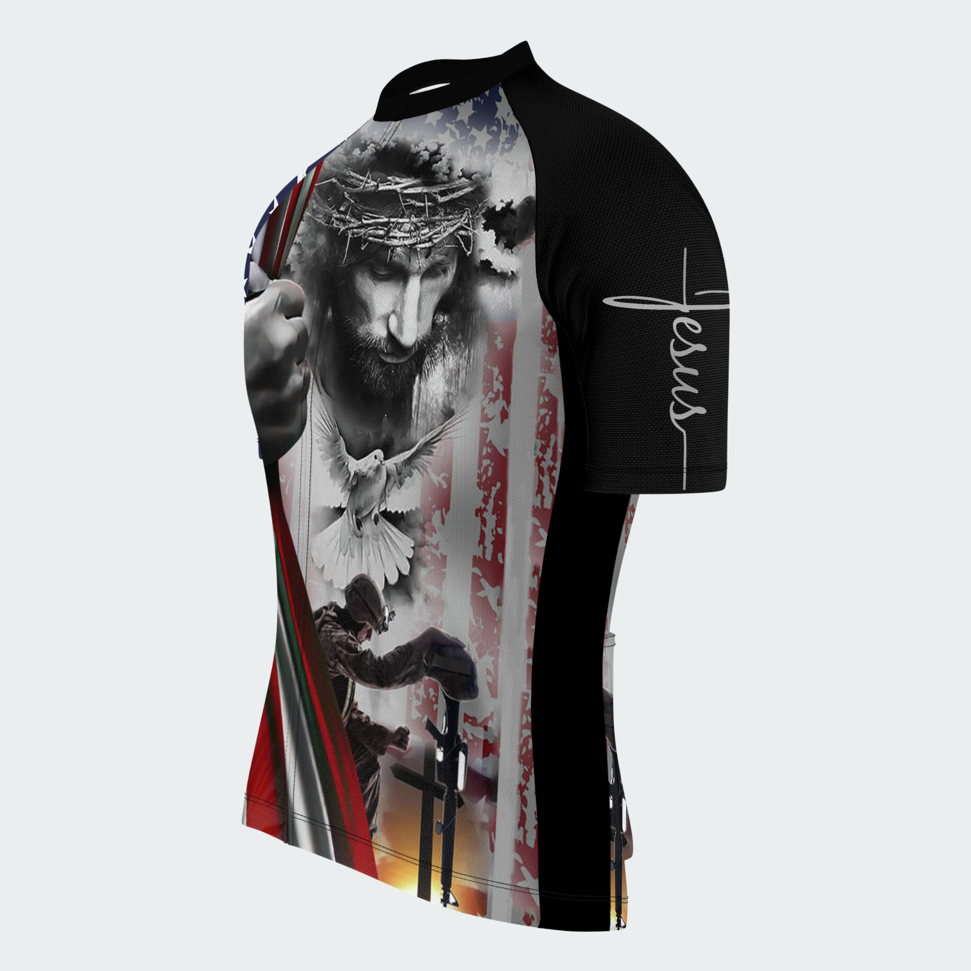 Men’s American Pride Faith Over Fear Christian Patriotic Cycling Jersey