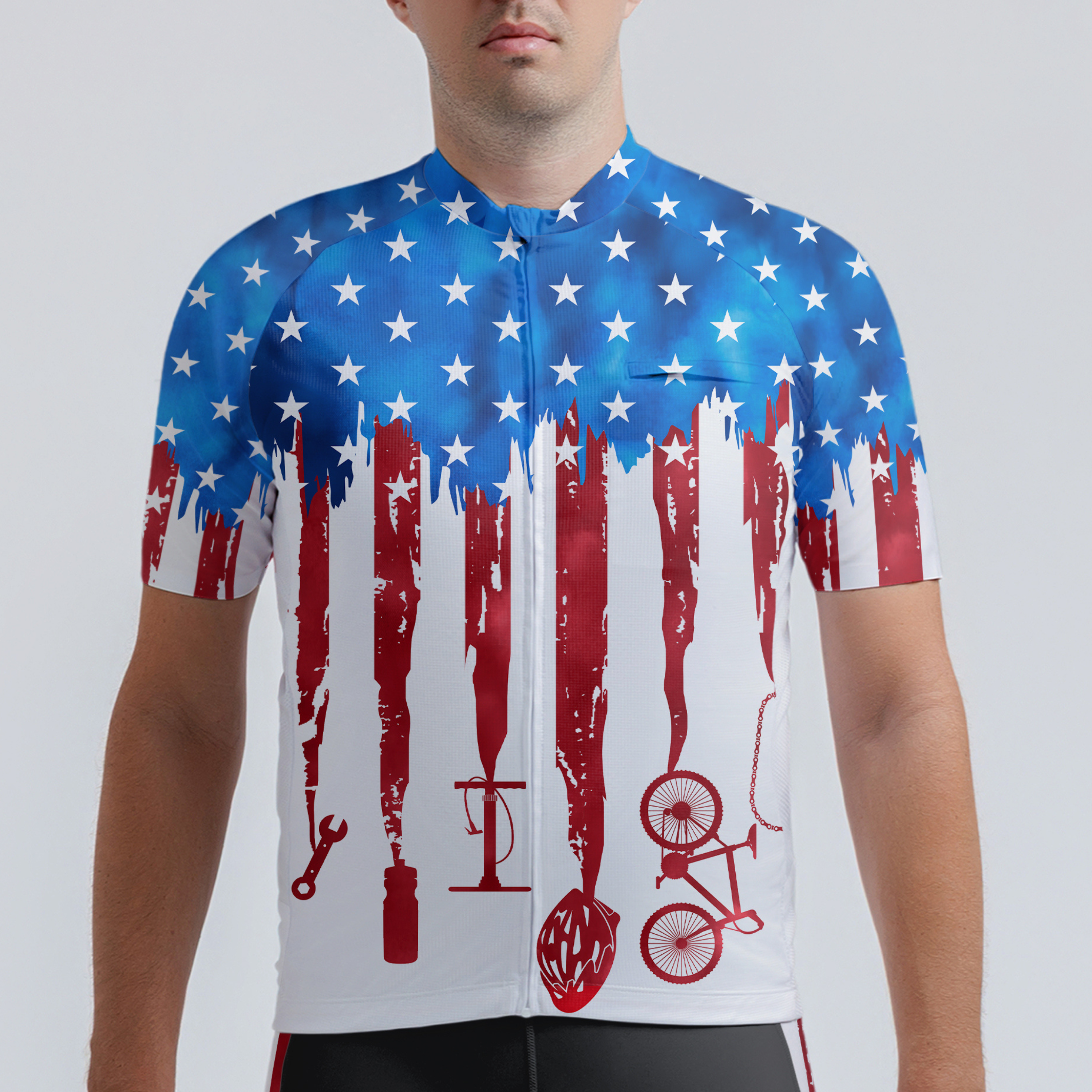 Men's American Pride Tie Dye American Flag Regular Fit Cycling Kit