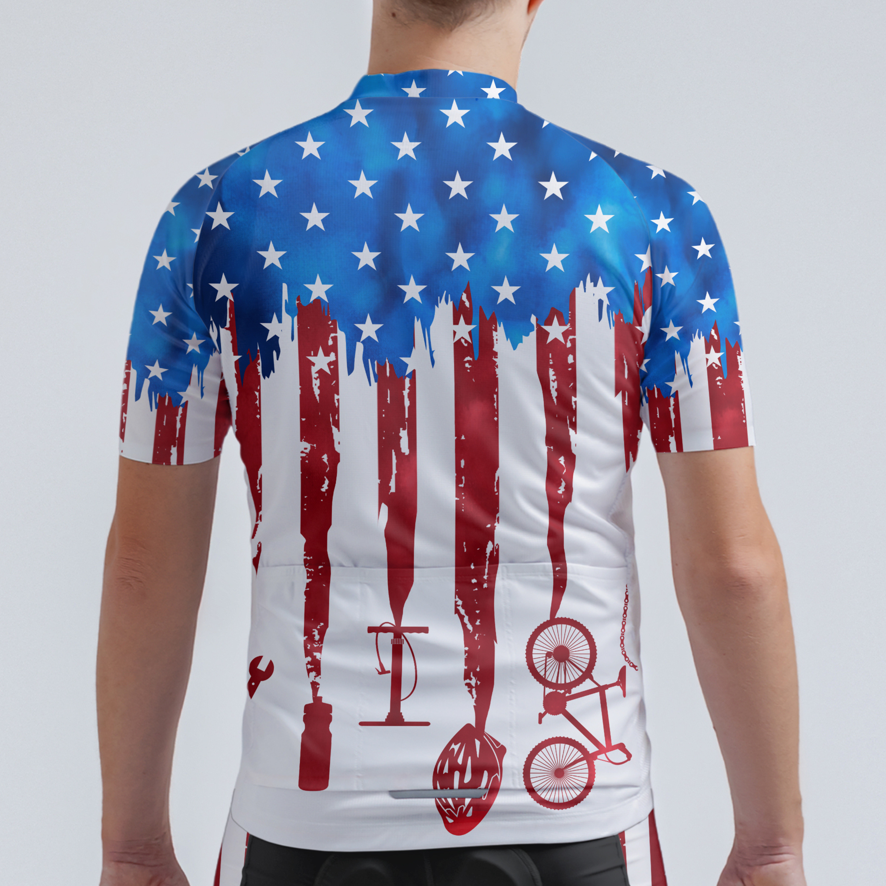 Men's American Pride Tie Dye American Flag Regular Fit Cycling Kit