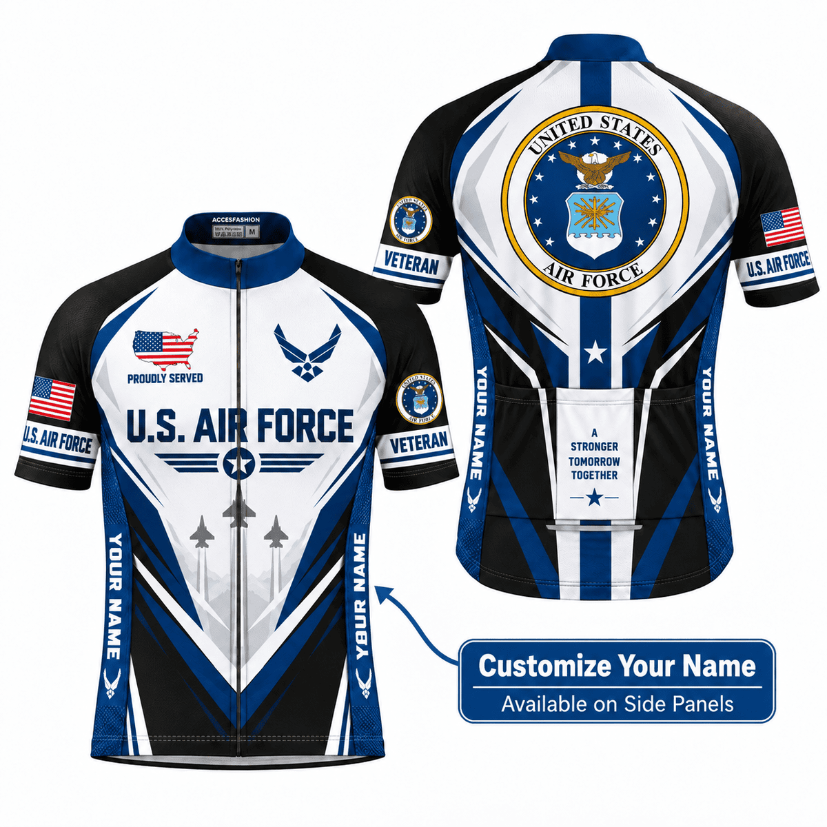 Custom U.S. Air Force Veteran Cycling Kit – Personalized Name USAF