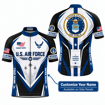 Custom U.S. Air Force Veteran Cycling Kit – Personalized Name USAF