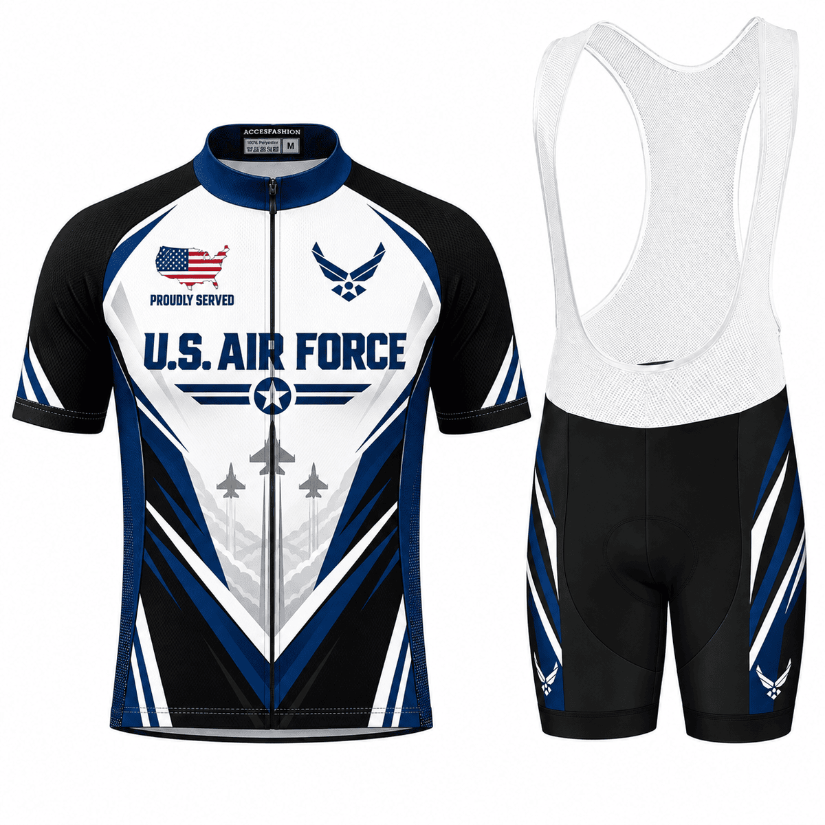 Custom U.S. Air Force Veteran Cycling Kit – Personalized Name USAF