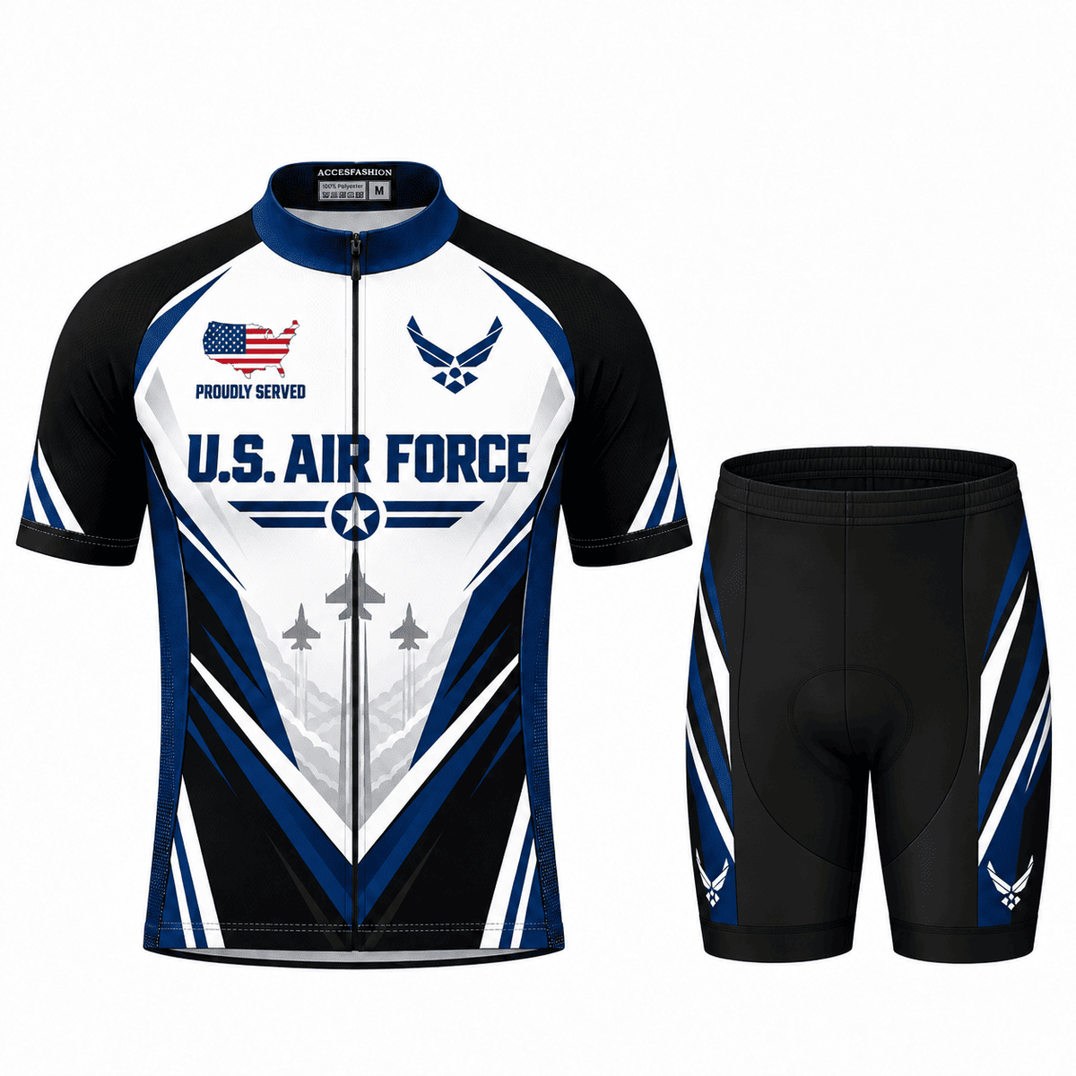 Custom U.S. Air Force Veteran Cycling Kit – Personalized Name USAF