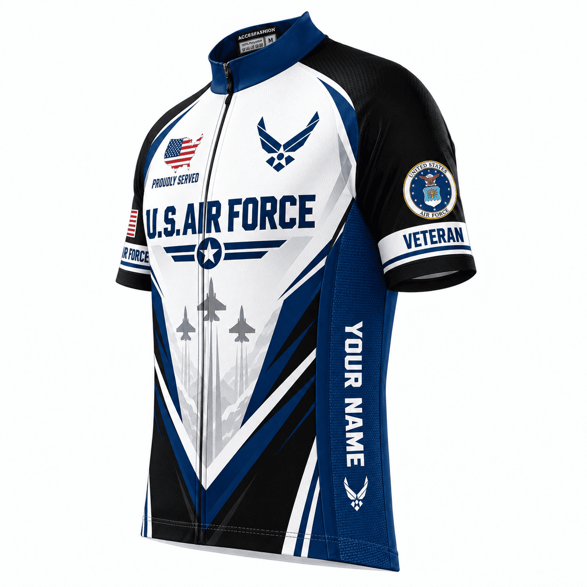Custom U.S. Air Force Veteran Cycling Kit – Personalized Name USAF
