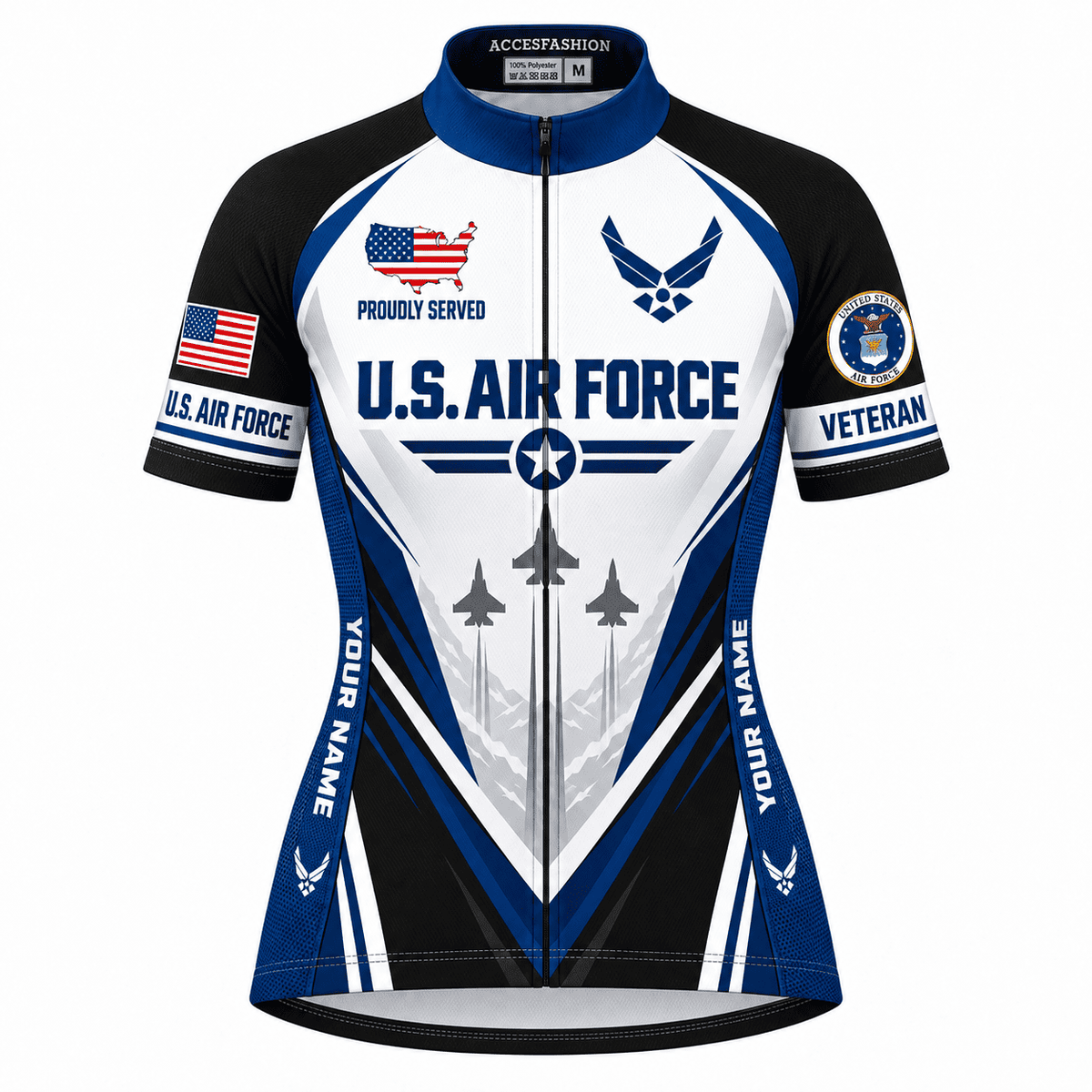 Custom U.S. Air Force Veteran Cycling Kit – Personalized Name USAF