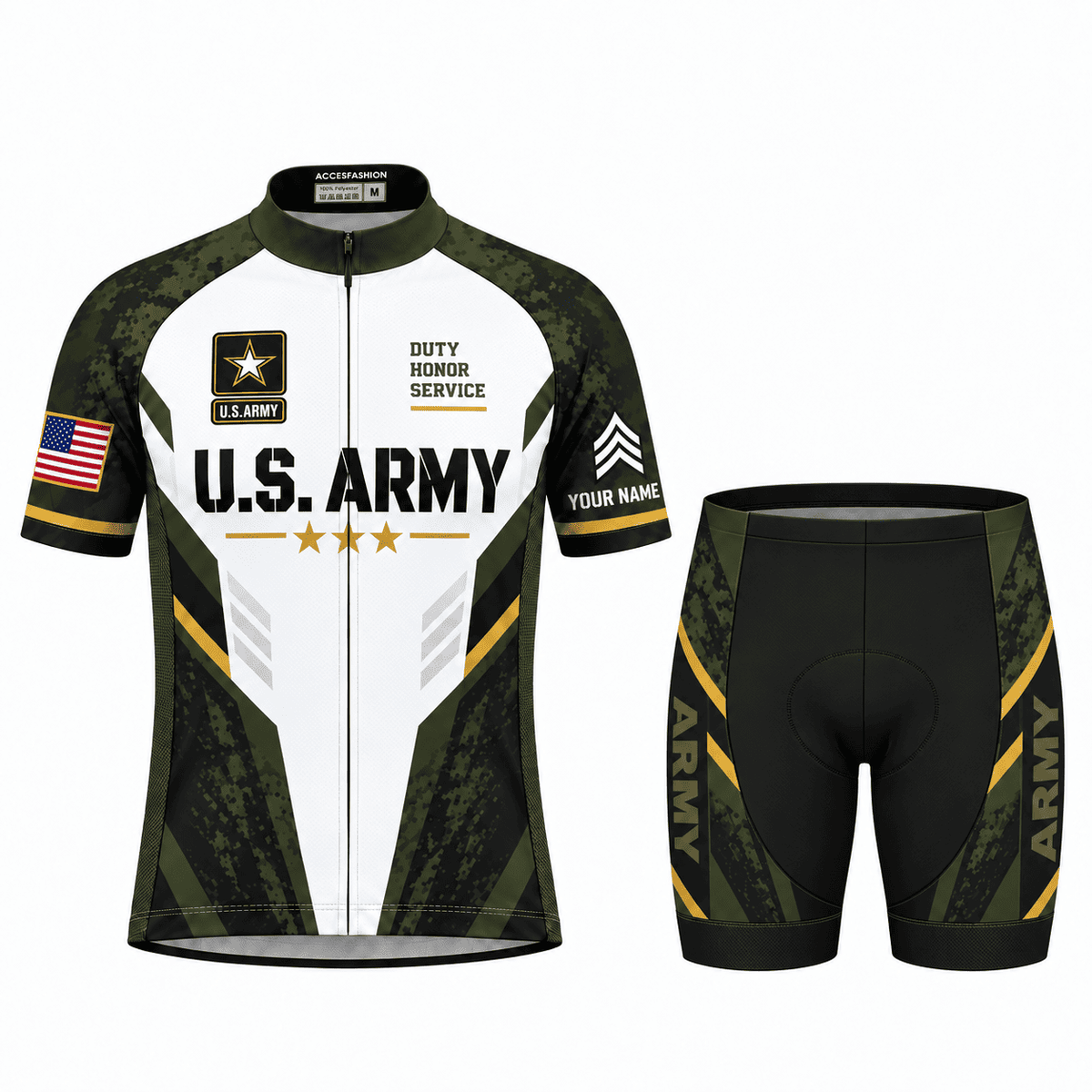 Custom U.S. Army Cycling Kit – Personalized Rank & Name