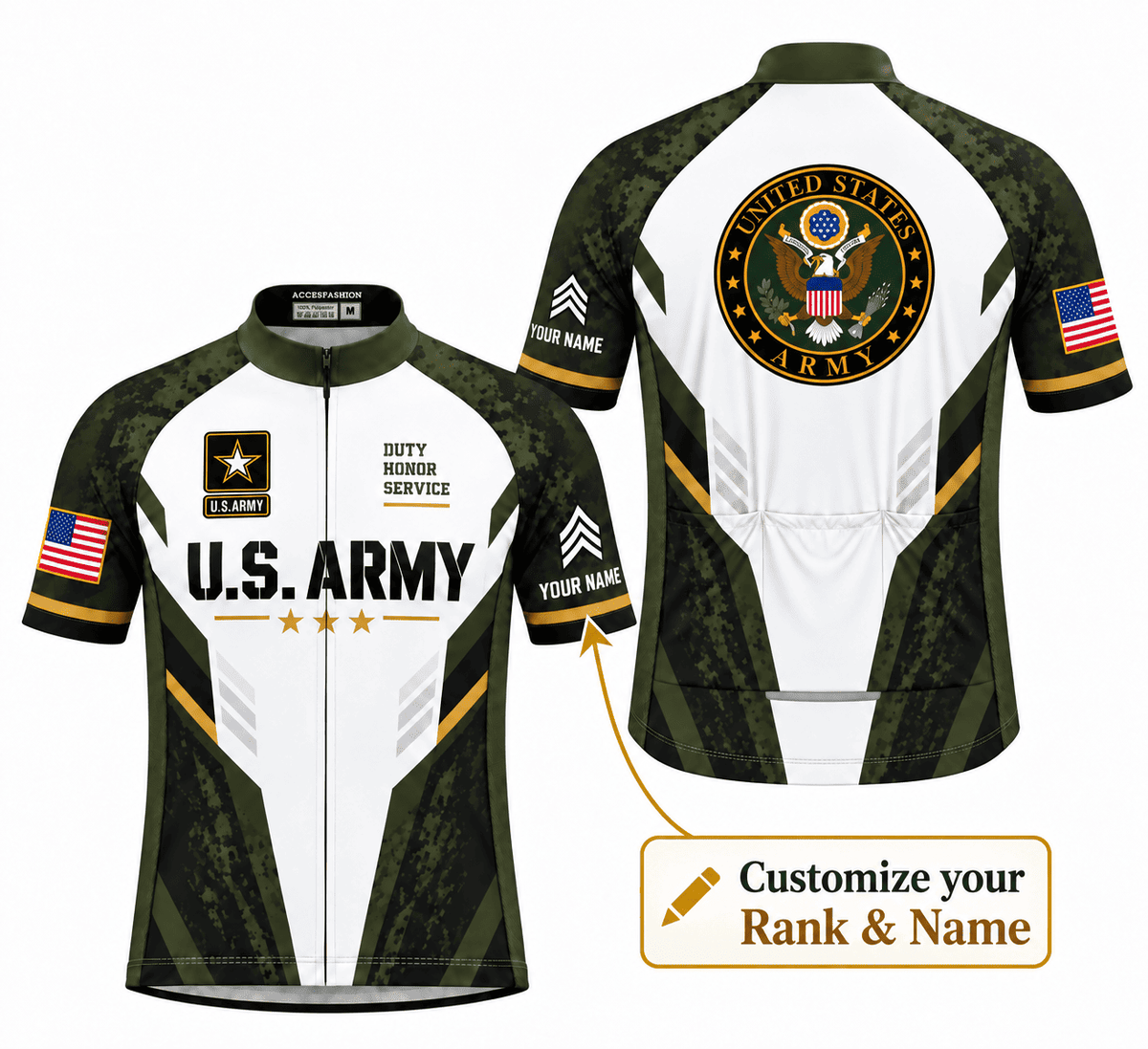 Custom U.S. Army Cycling Kit – Personalized Rank & Name