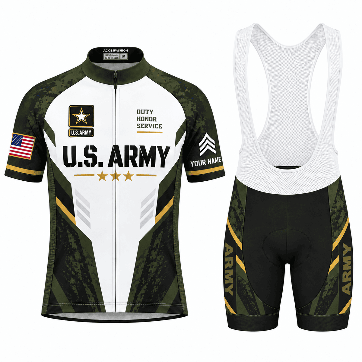 Custom U.S. Army Cycling Kit – Personalized Rank & Name