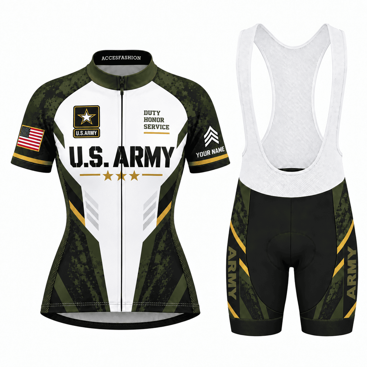 Custom U.S. Army Cycling Kit – Personalized Rank & Name
