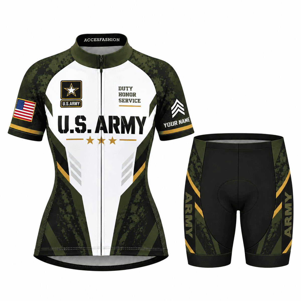 Custom U.S. Army Cycling Kit – Personalized Rank & Name