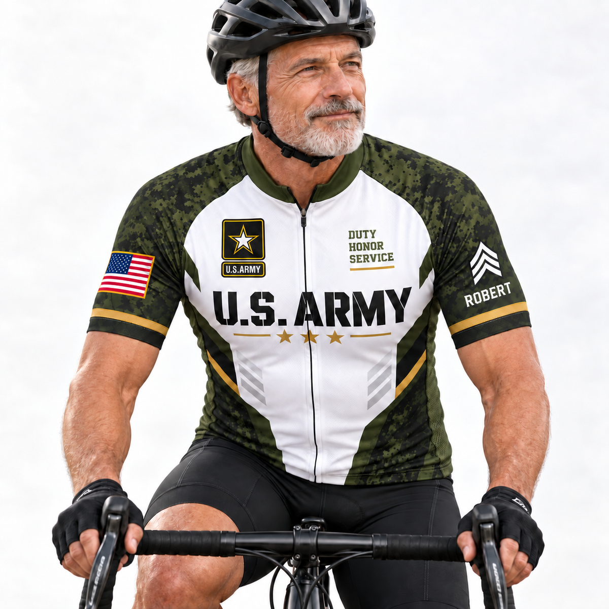 Custom U.S. Army Cycling Kit – Personalized Rank & Name
