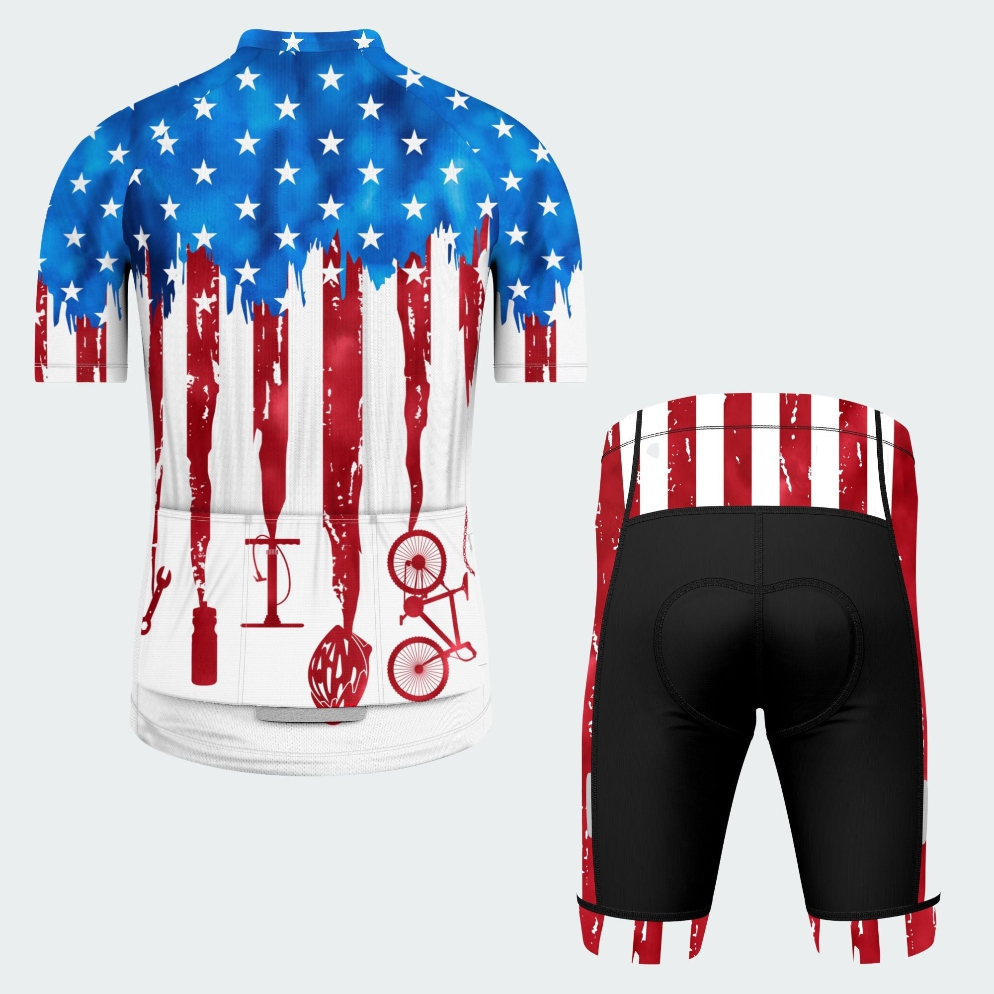 Men's American Pride Tie Dye American Flag Regular Fit Cycling Kit