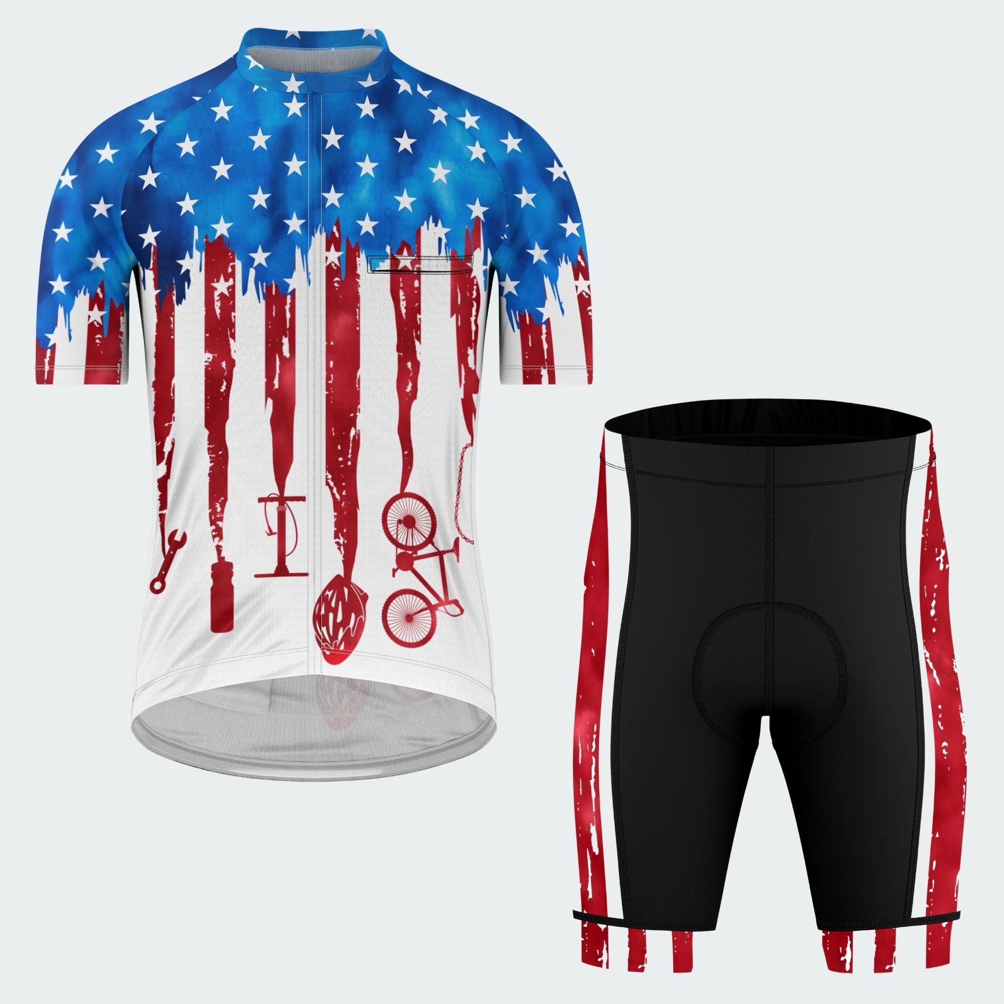 Men's American Pride Tie Dye American Flag Regular Fit Cycling Kit
