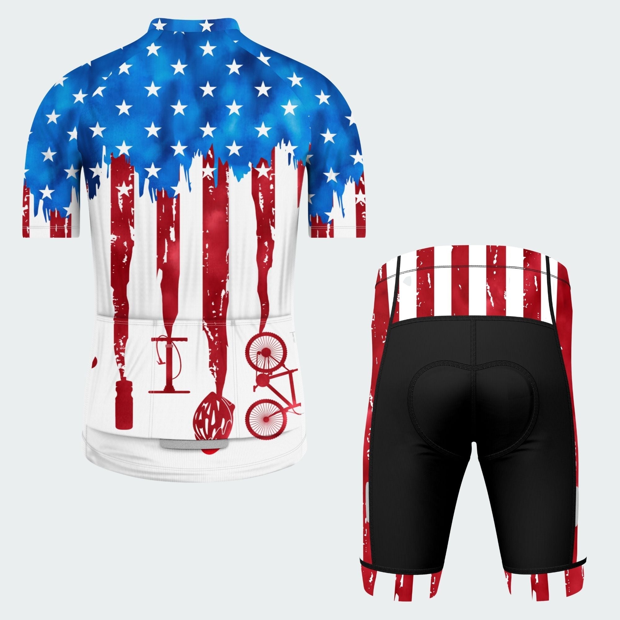 Men's American Pride Tie Dye American Flag Regular Fit Cycling Kit