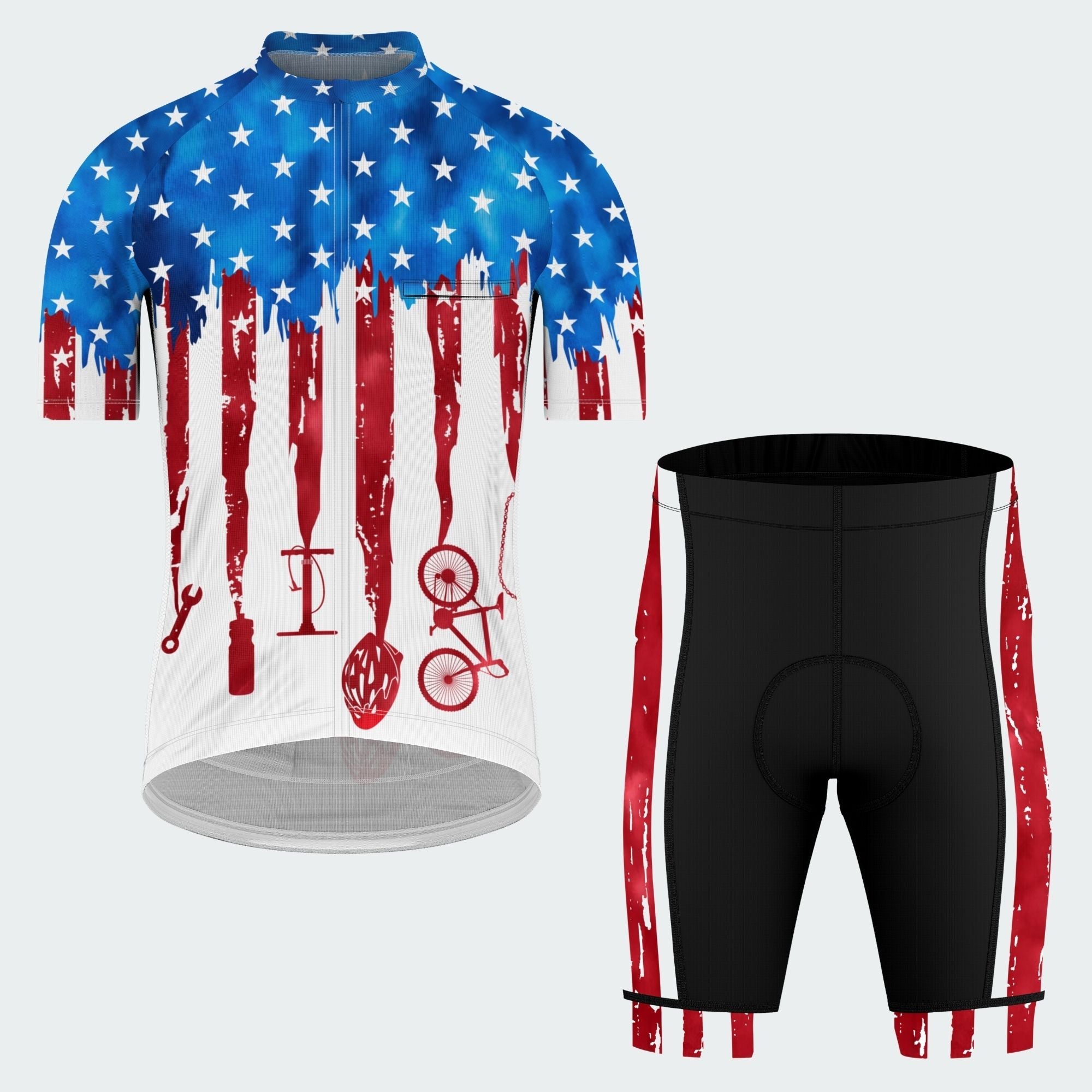 Men's American Pride Tie Dye American Flag Regular Fit Cycling Kit