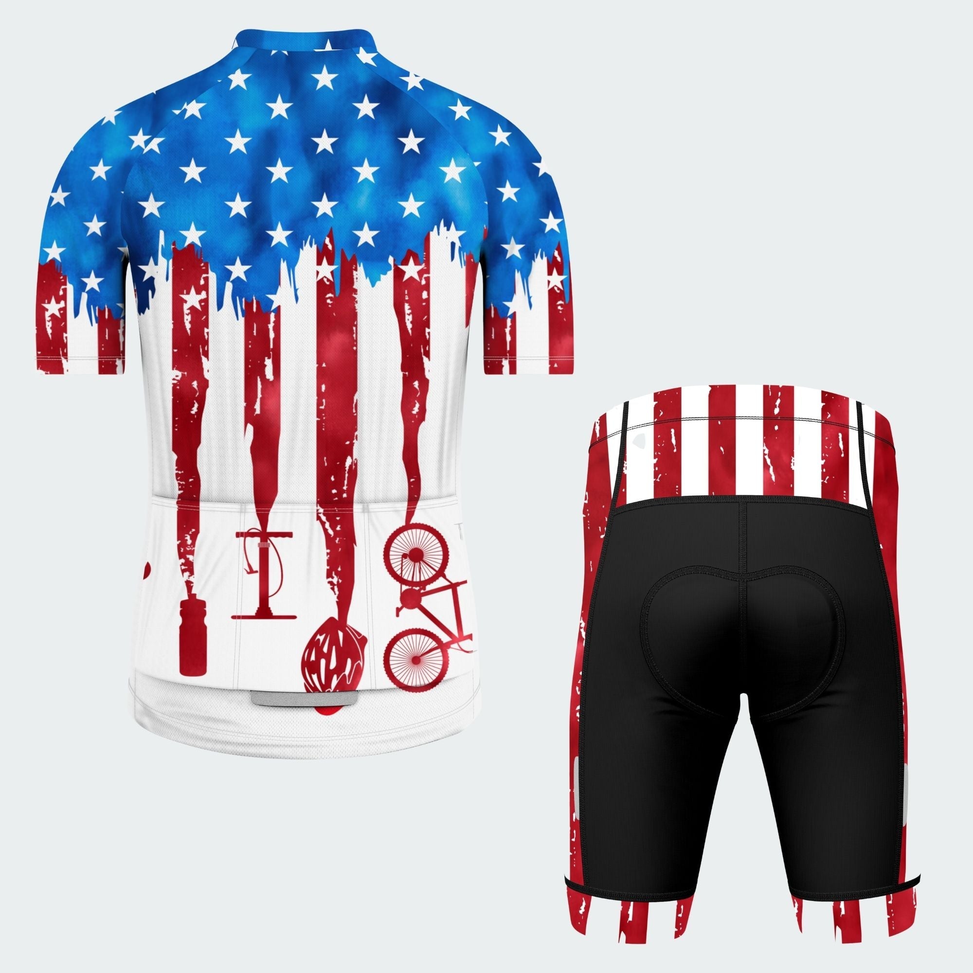 Men's American Pride Tie Dye American Flag Regular Fit Cycling Kit