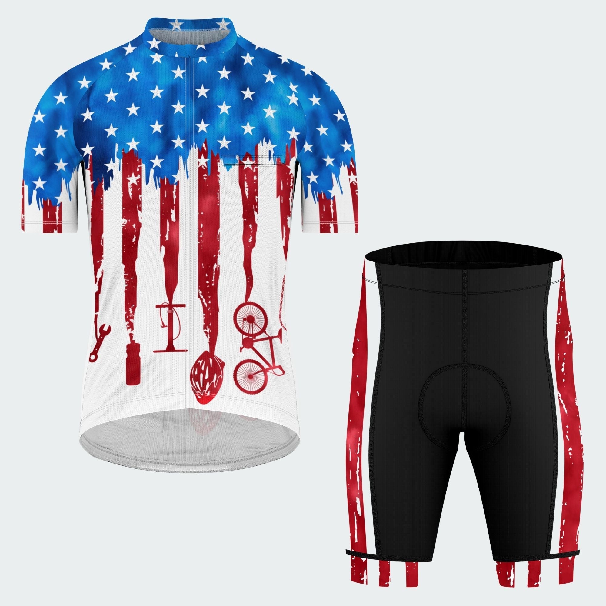 Men's American Pride Tie Dye American Flag Regular Fit Cycling Kit