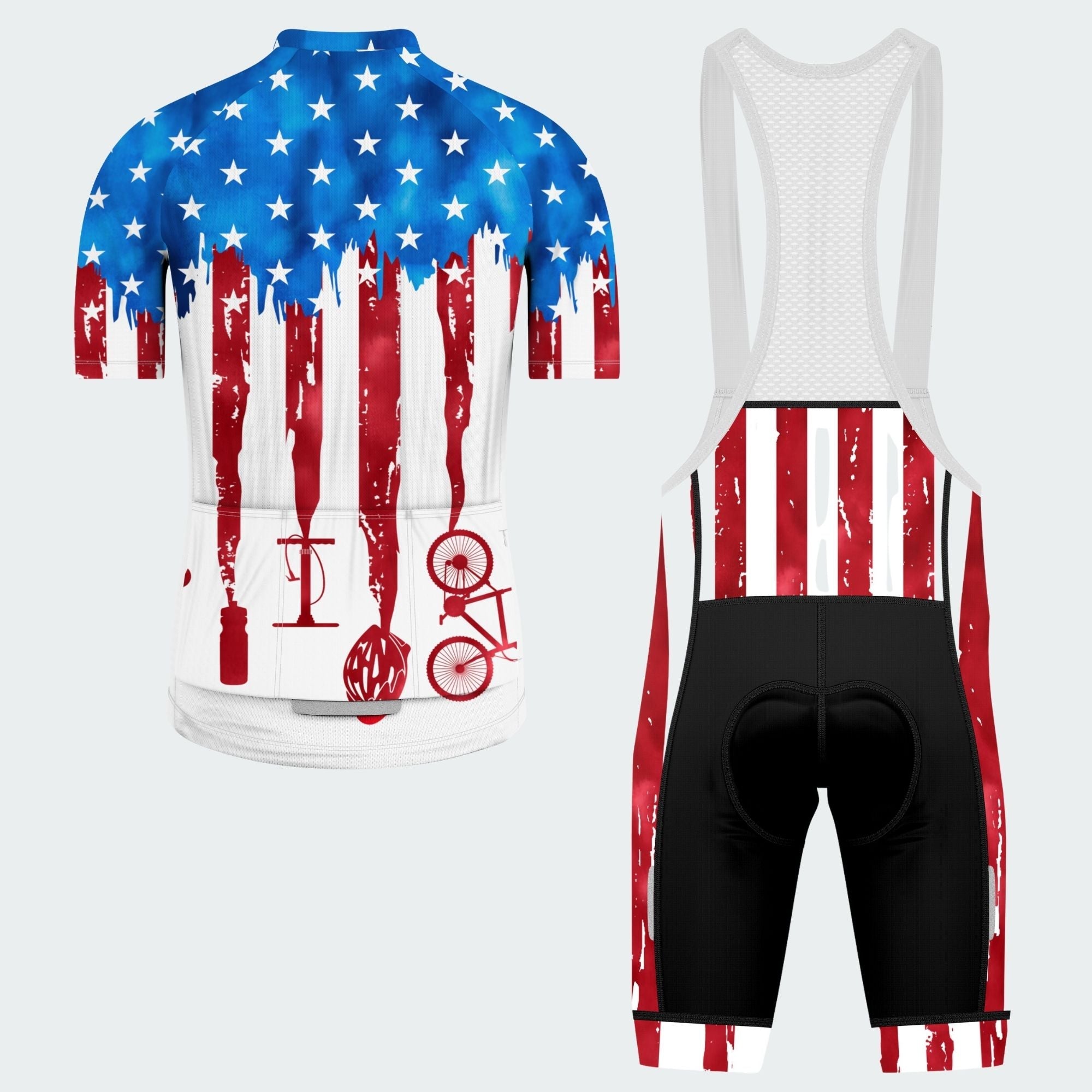 Men's American Pride Tie Dye American Flag Regular Fit Cycling Kit
