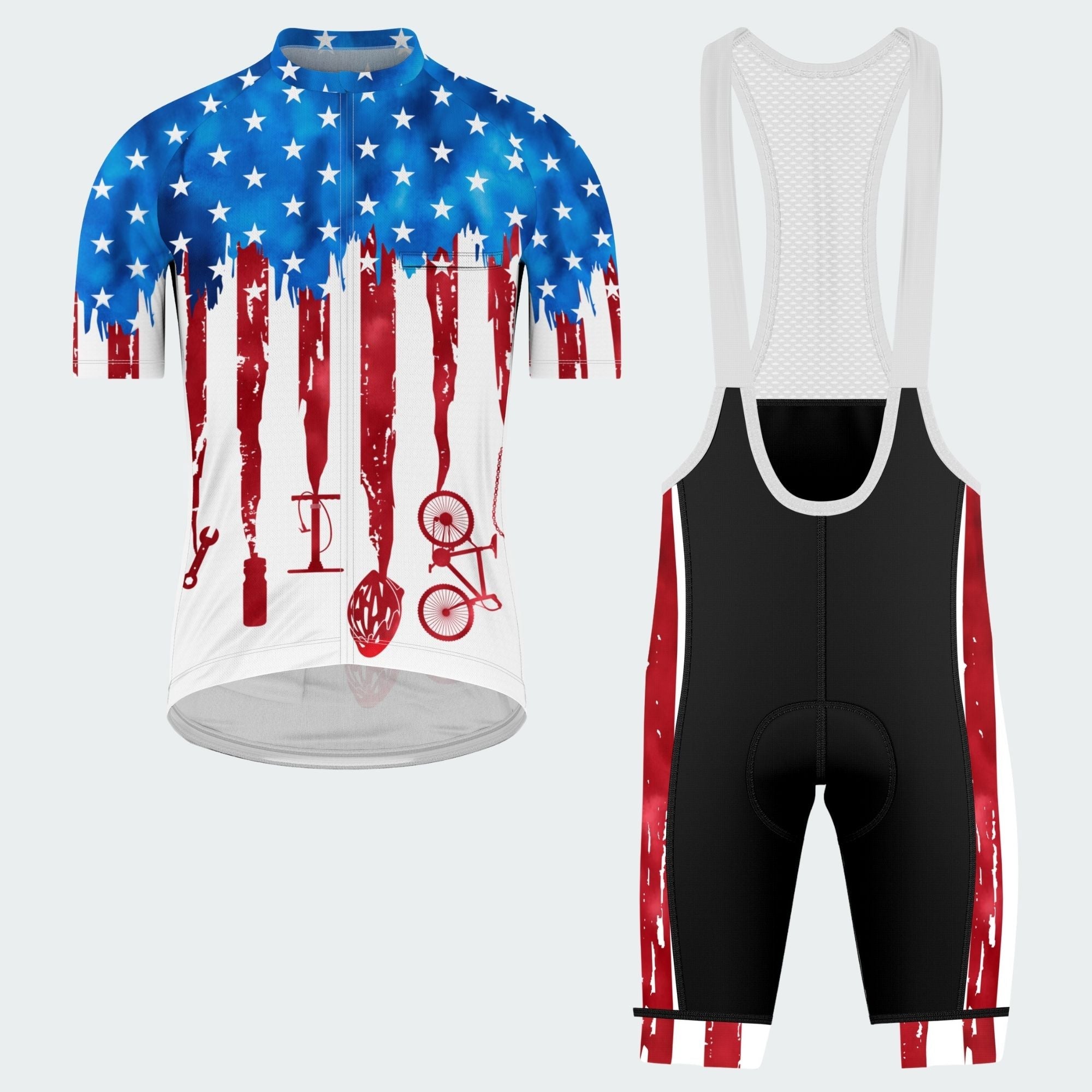 Men's American Pride Tie Dye American Flag Regular Fit Cycling Kit