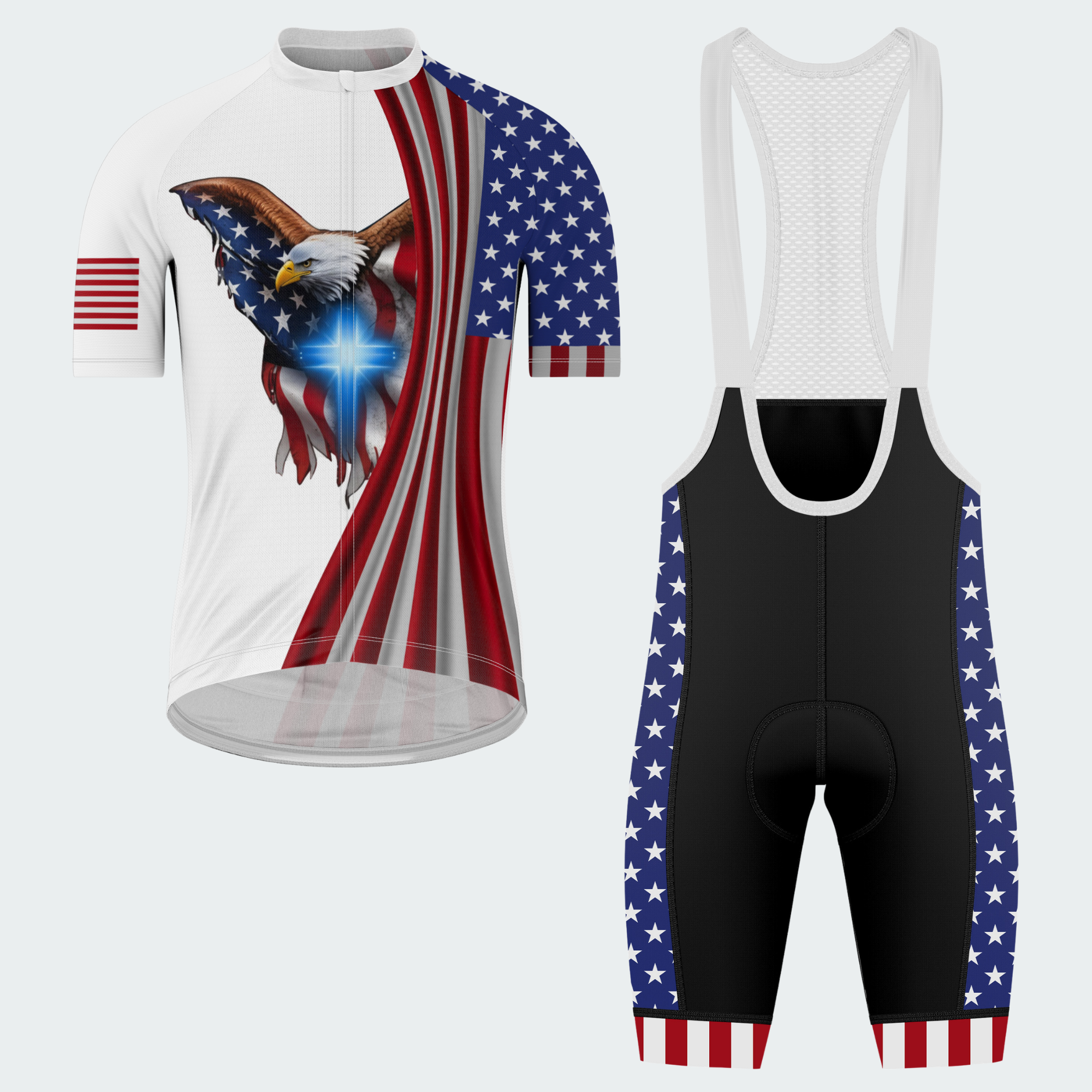 Men’s American Pride God Bless America Faith & Freedom Regular Fit Cycling Kit