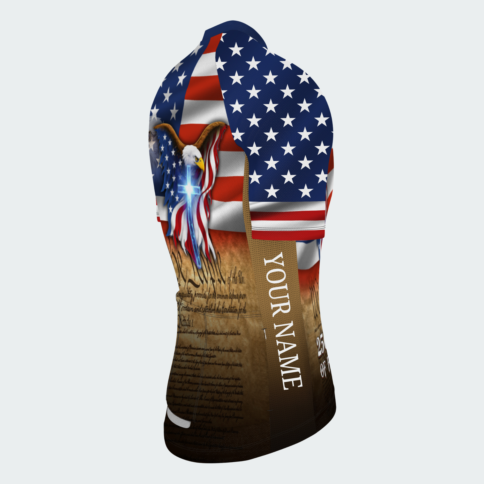 Men’s American Pride God Bless America 250 Years of Freedom Custom Cycling Jersey