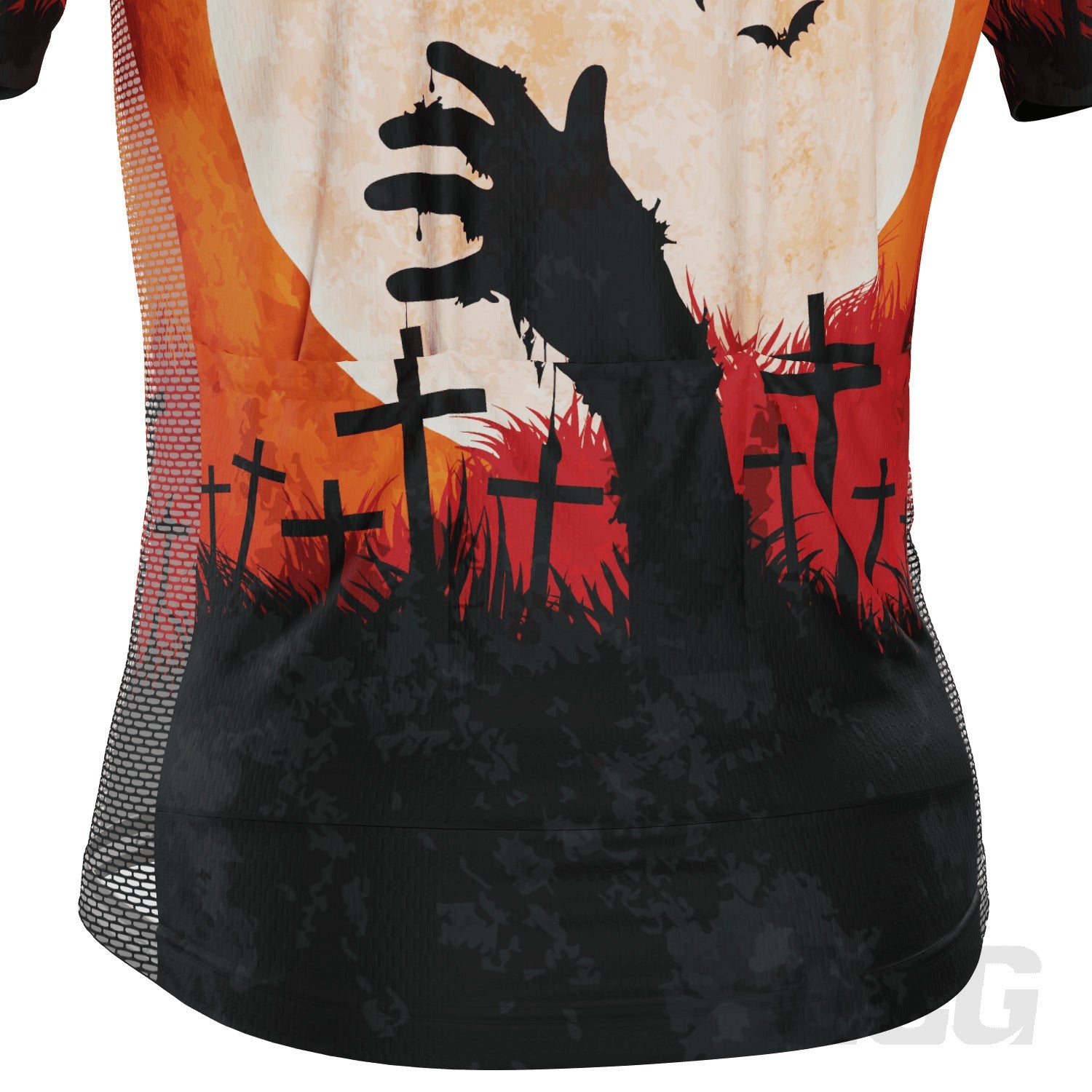 Men's Halloween Zombie Hand Short Sleeve Cycling Jersey