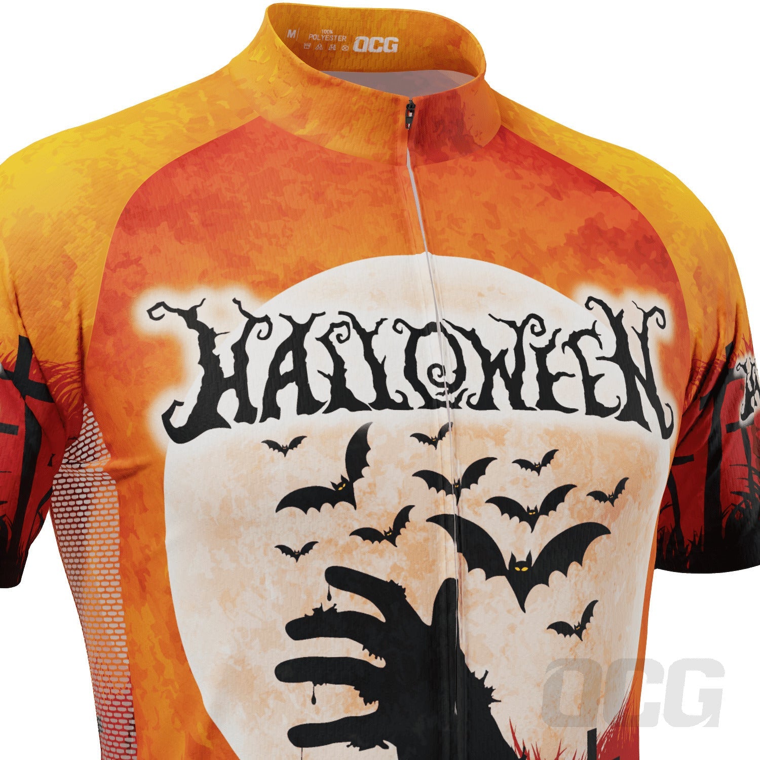 Men's Halloween Zombie Hand Short Sleeve Cycling Jersey