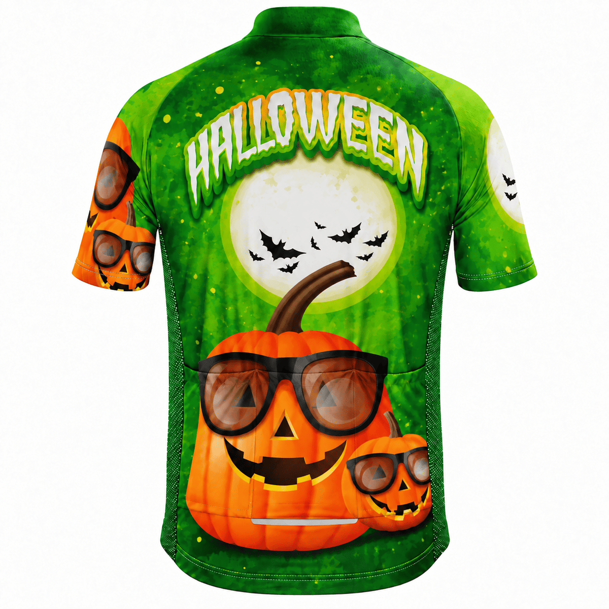 Halloween Pumpkin Cycling Jersey – Funny Jack O’ Lantern Sunglasses