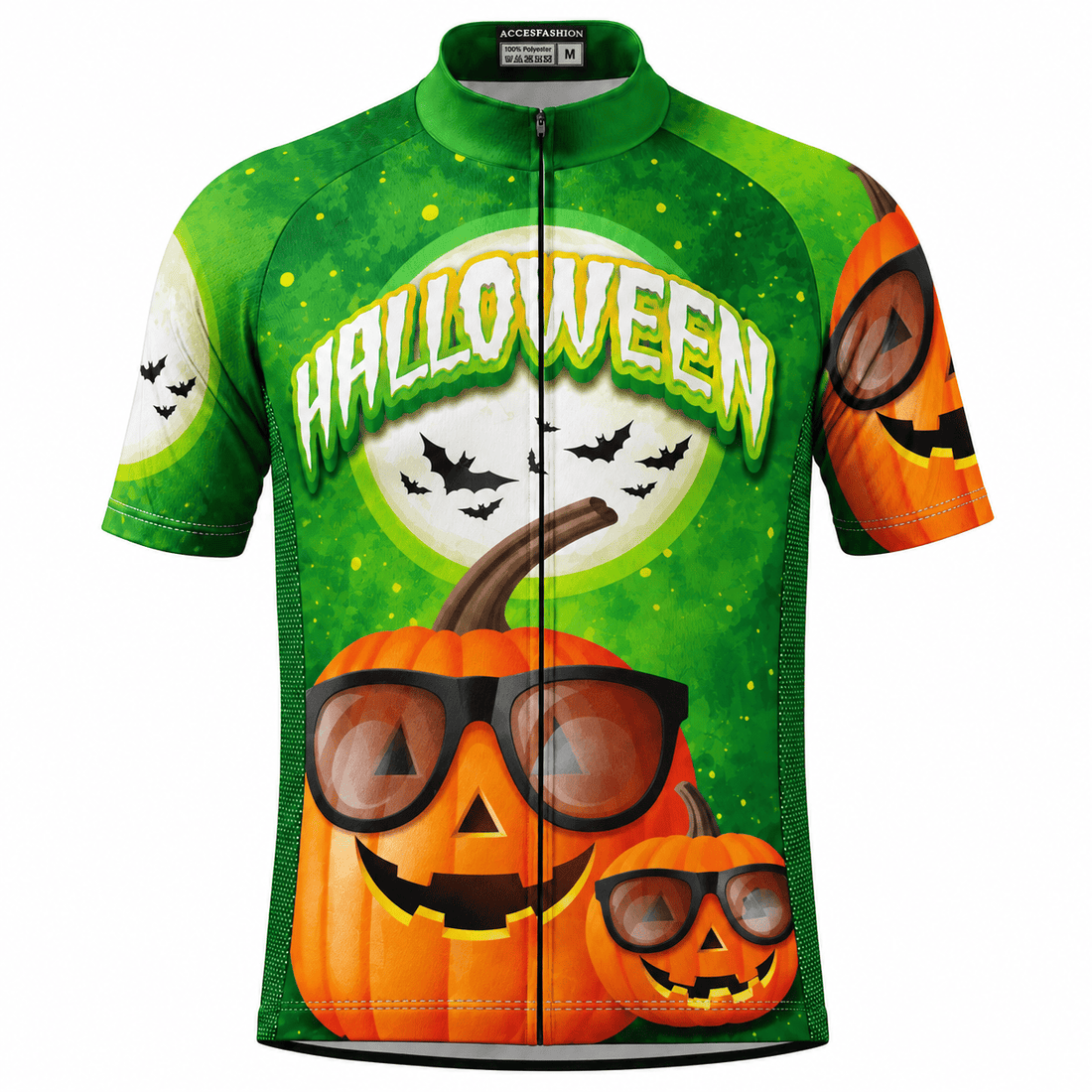 Halloween Pumpkin Cycling Jersey – Funny Jack O’ Lantern Sunglasses