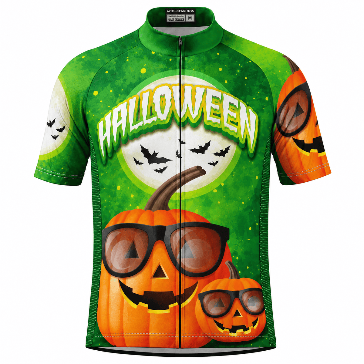 Halloween Pumpkin Cycling Jersey – Funny Jack O’ Lantern Sunglasses